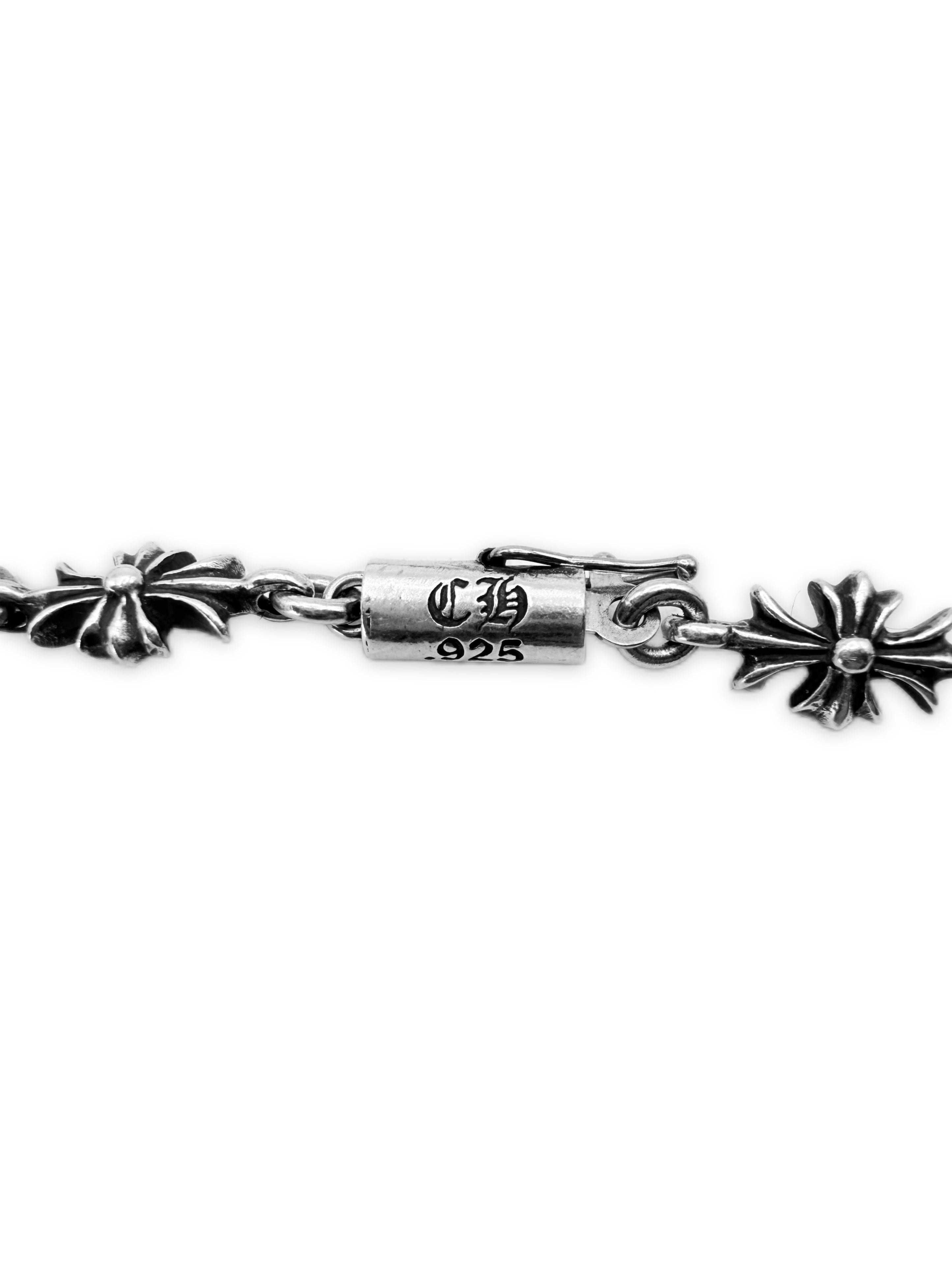 Chrome Hearts Tiny E Heart Pendant Cross Chain Necklace