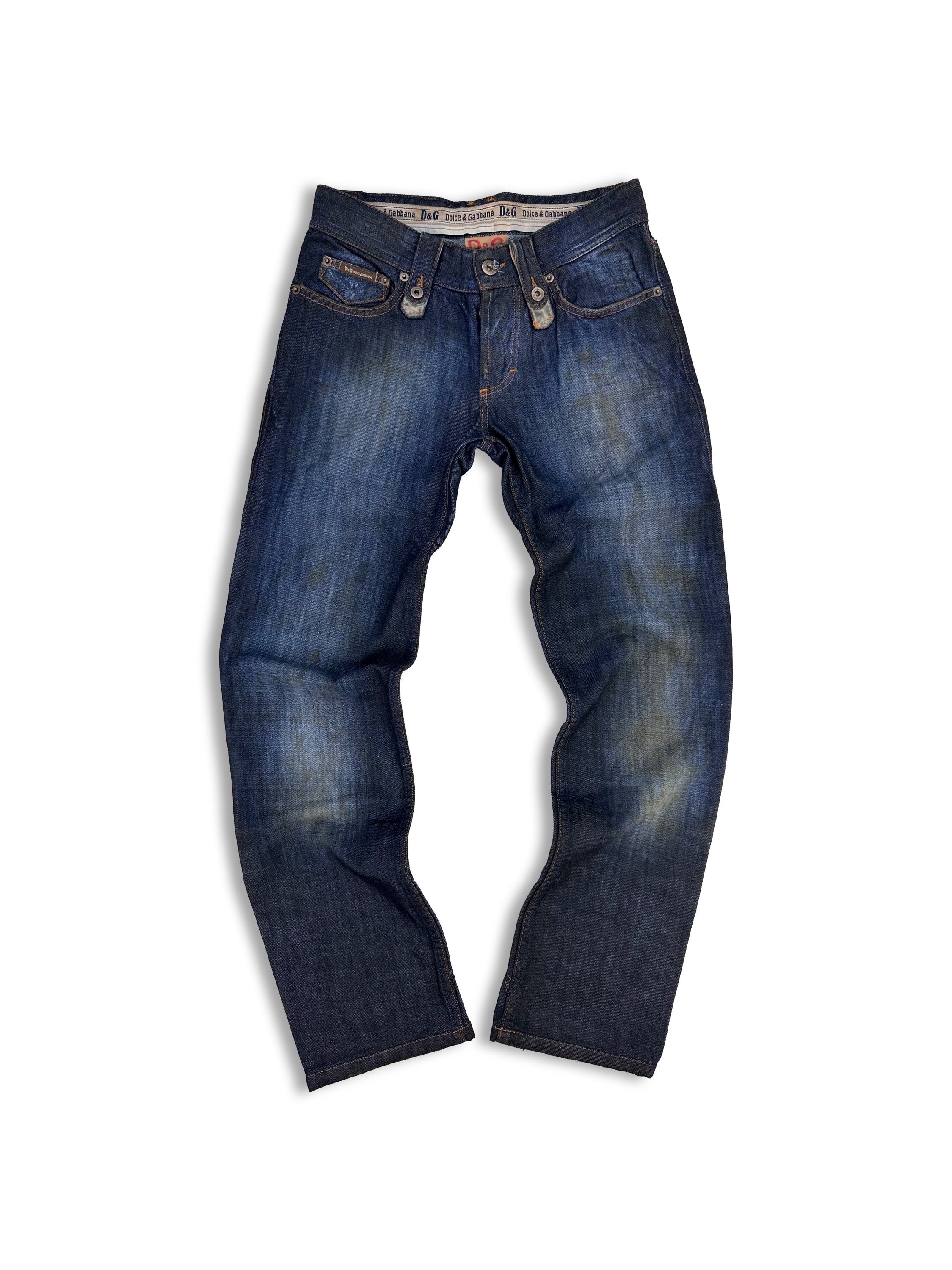 00s Dolce & Gabbana Sweeping Heavyweight Indigo Denim
