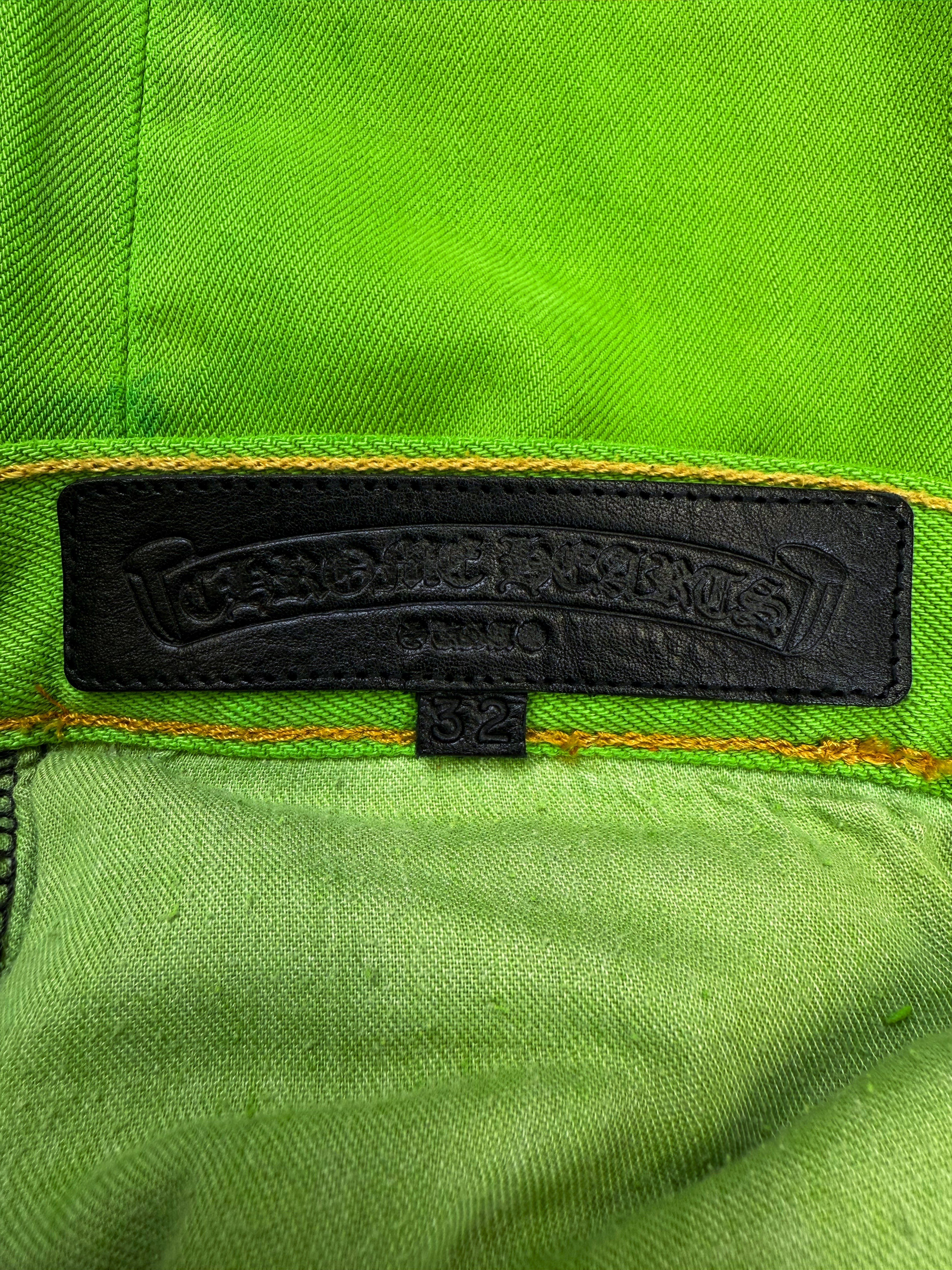 Chrome Hearts Flooded 26 Cross Patch Lime Green Levi’s 501 Jeans