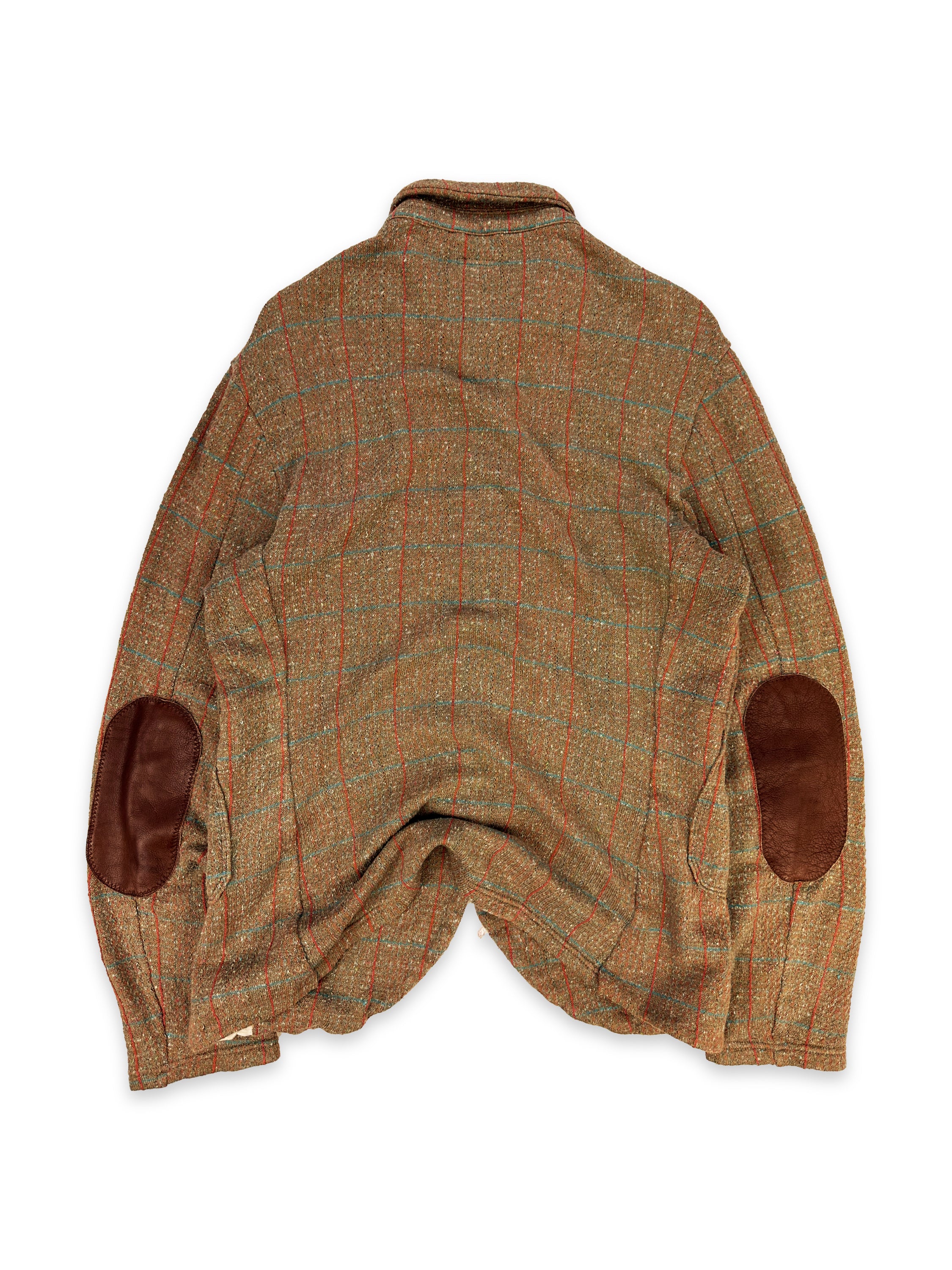 Kapital Checkered Leather Elbow Patch High Neck Jacket