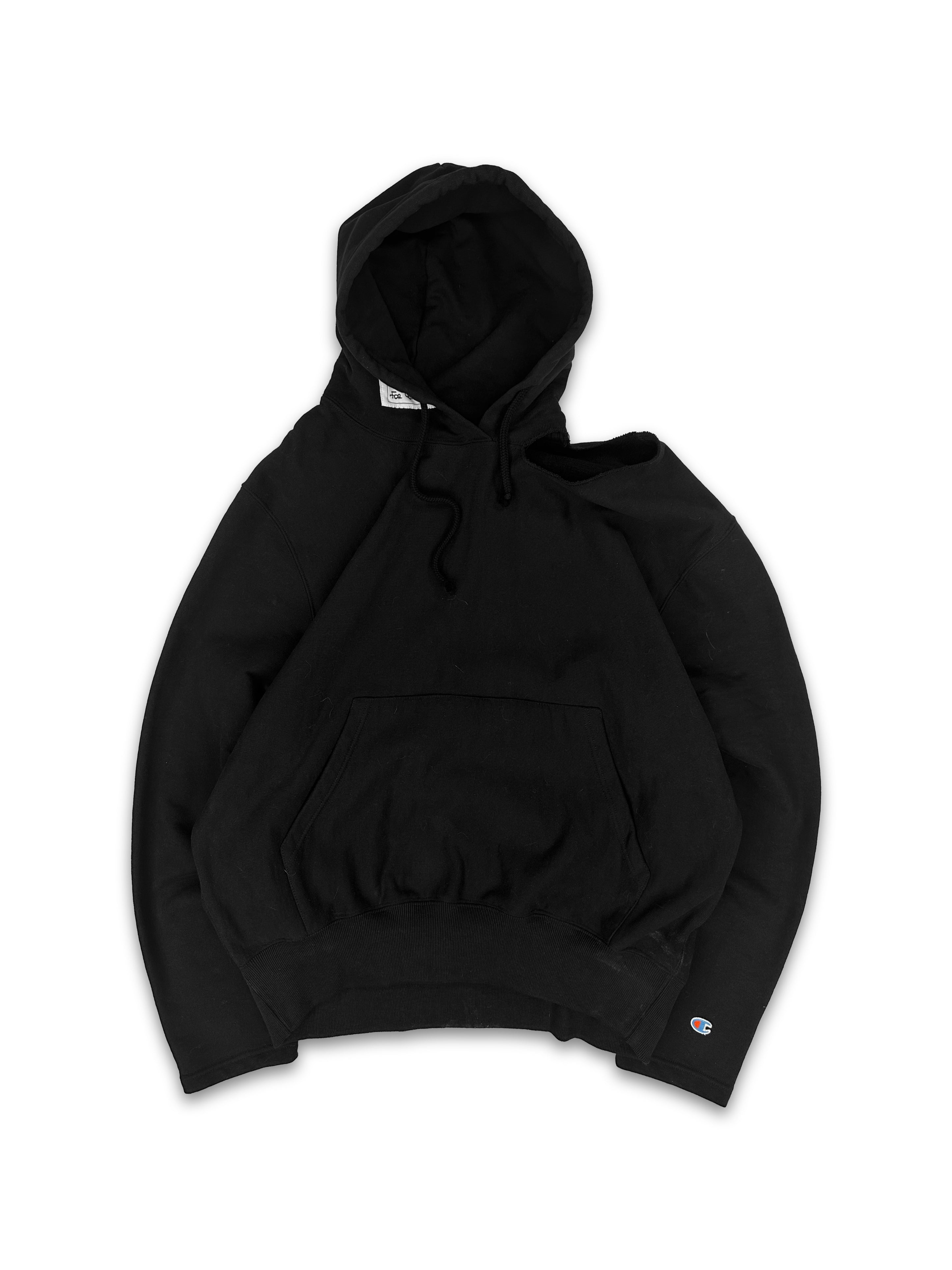SS17 Vetements x Champion ‘In Progress’ Cut Out Black Hoodie