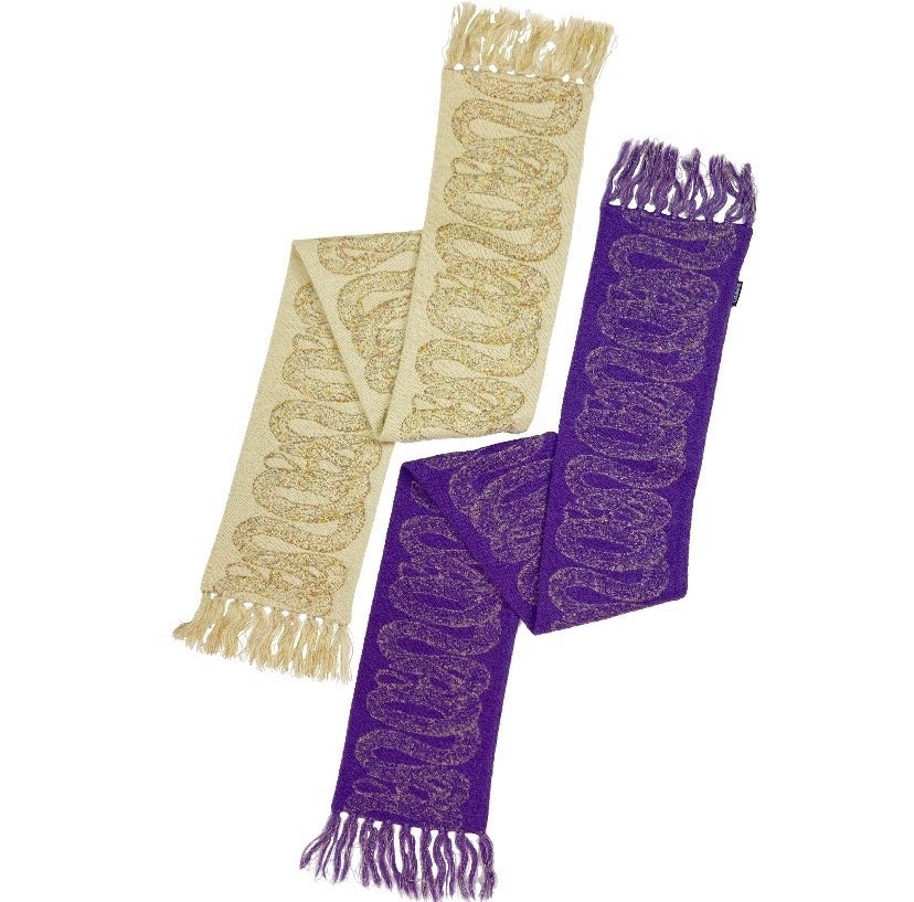 98’ Hysteric Glamour Snake Pattern Iris Purple Knitted Scarf
