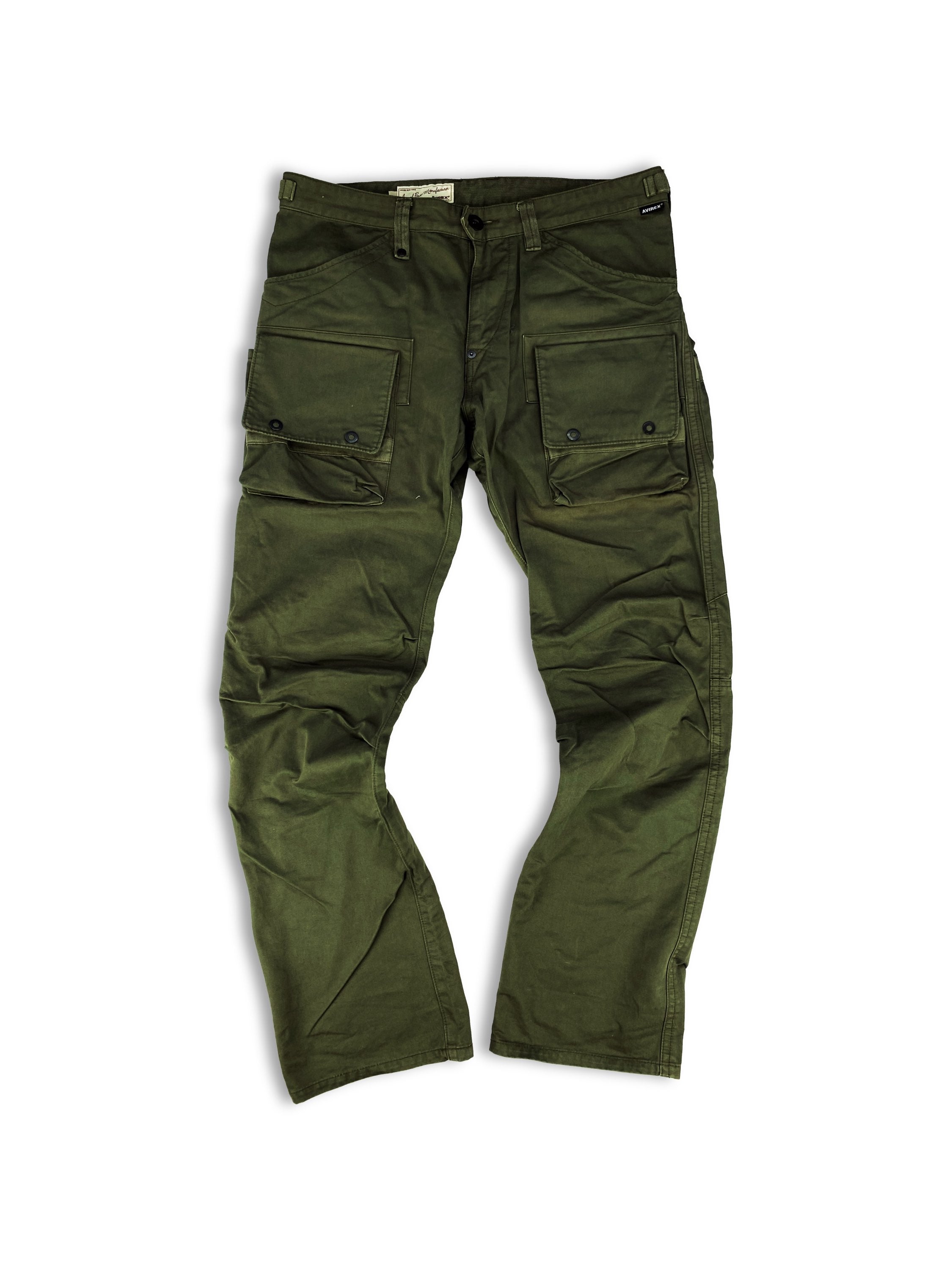 00s Avirex Olive Green Multi Pocket ‘MFD’ Cargo Pants