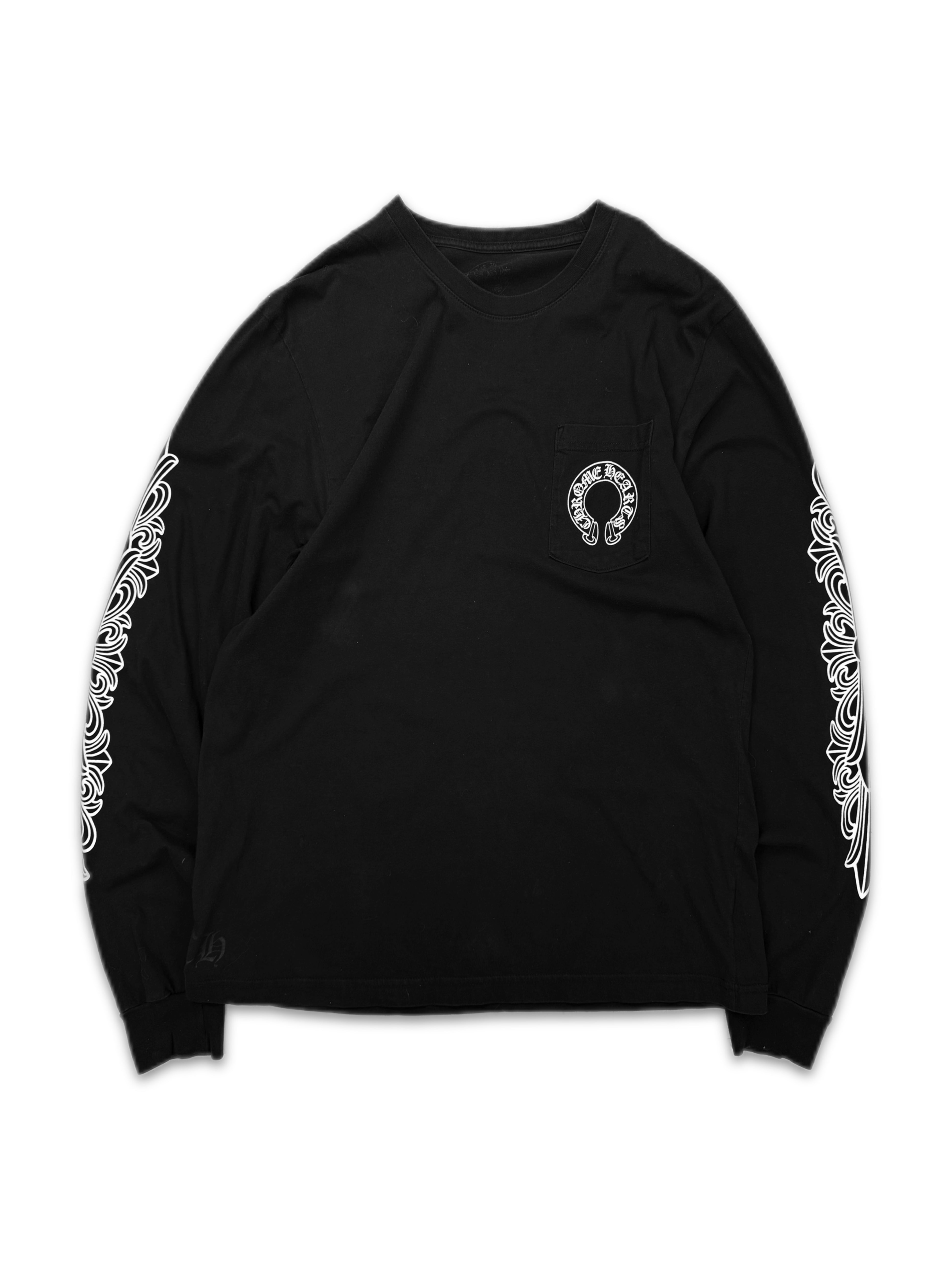 Chrome Hearts Horse Shoe Logo Fleur Sleeve Long Sleeve