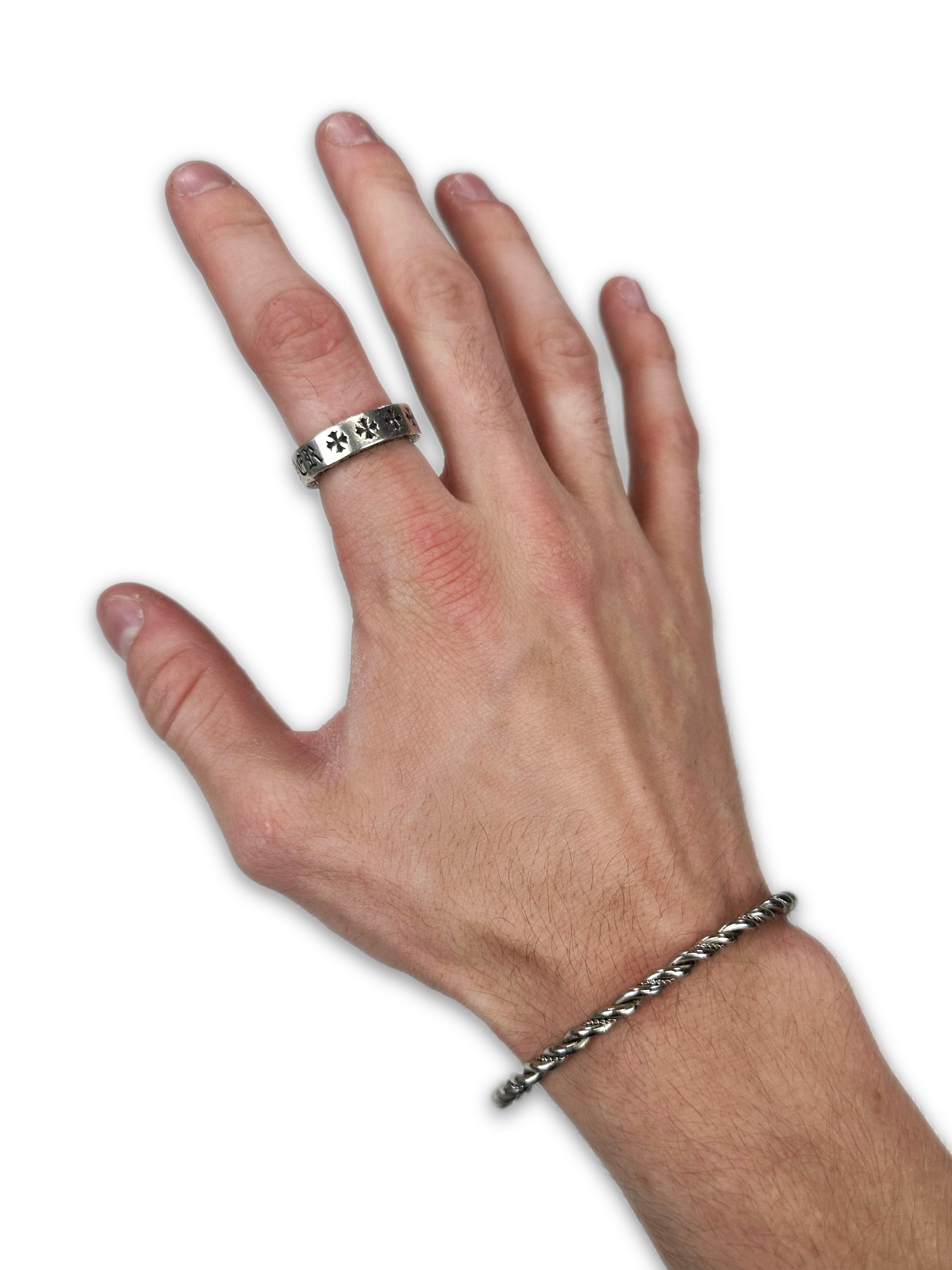 Chrome Hearts ‘Forever’ Cross Motif .925 Silver Spacer Ring