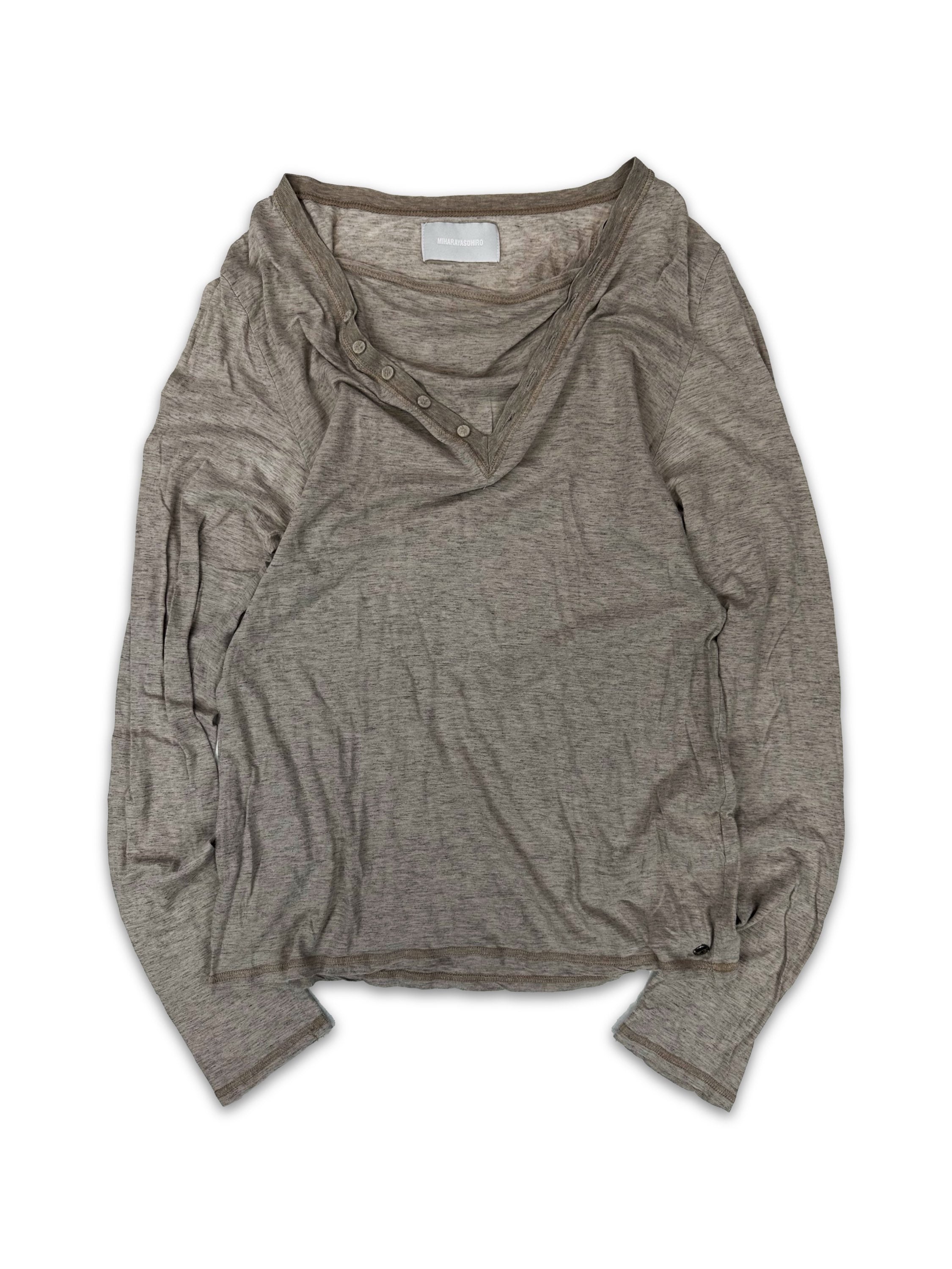 00s Mihara Yasuhiro ‘Double Collar’ Trompe L’Oeil Long Sleeve