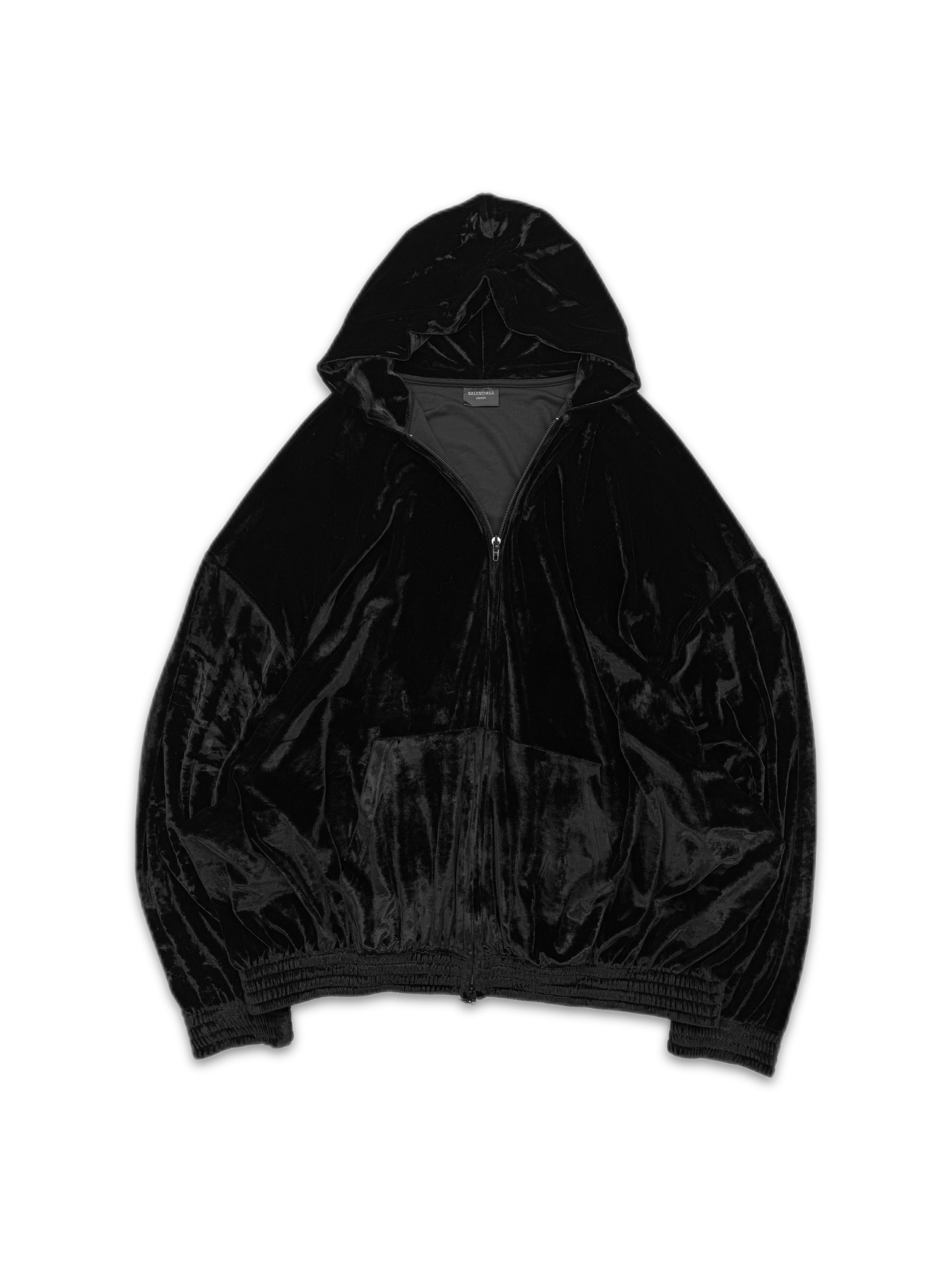 SS23 Balenciaga Mud Show Velvet Rhinestone Zip-up Hoodie