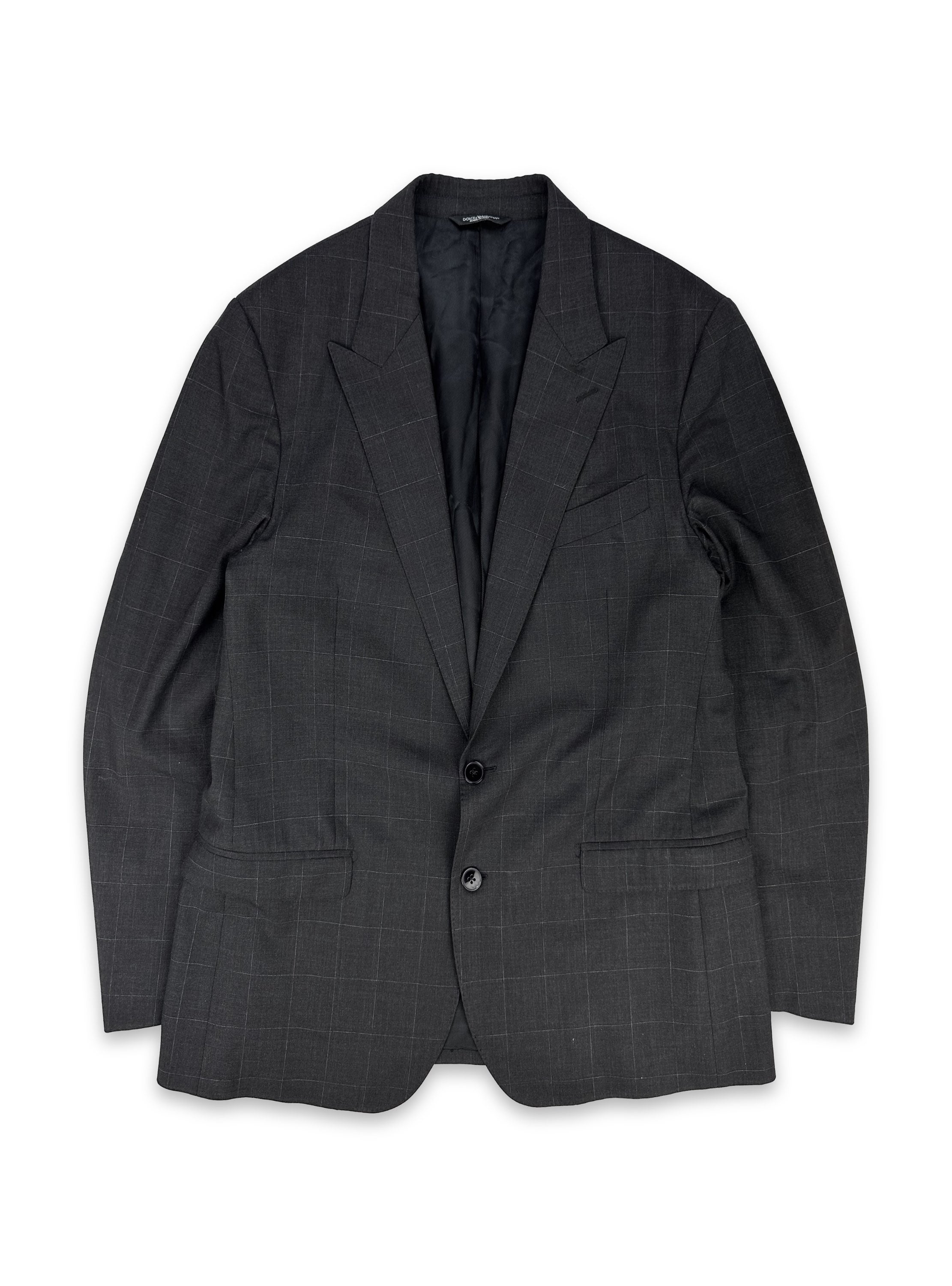 Dolce & Gabbana Grey Checkered Blazer Jacket