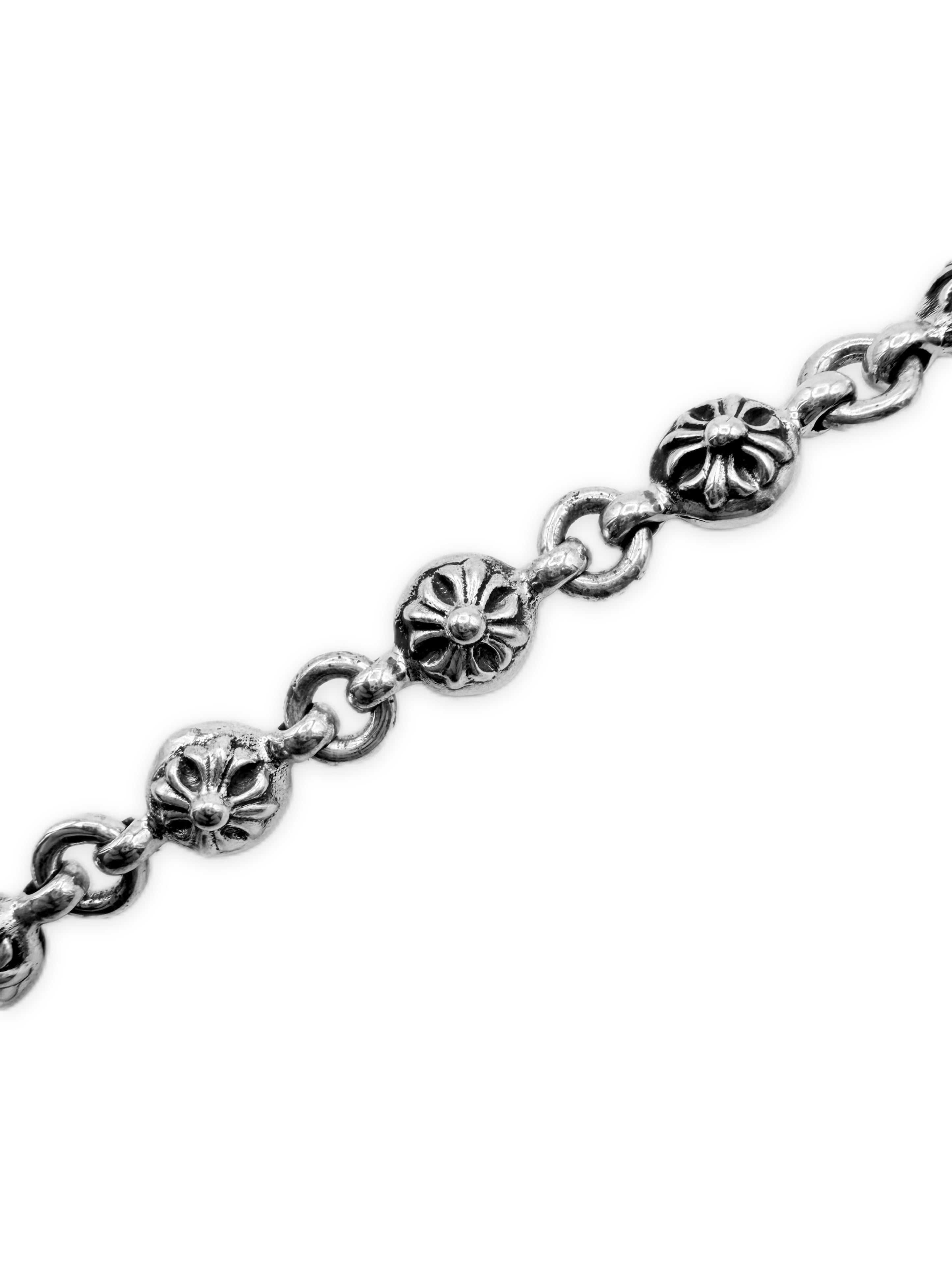 Chrome Hearts Cross Ball #1 8 in .925 Silver Bracelet
