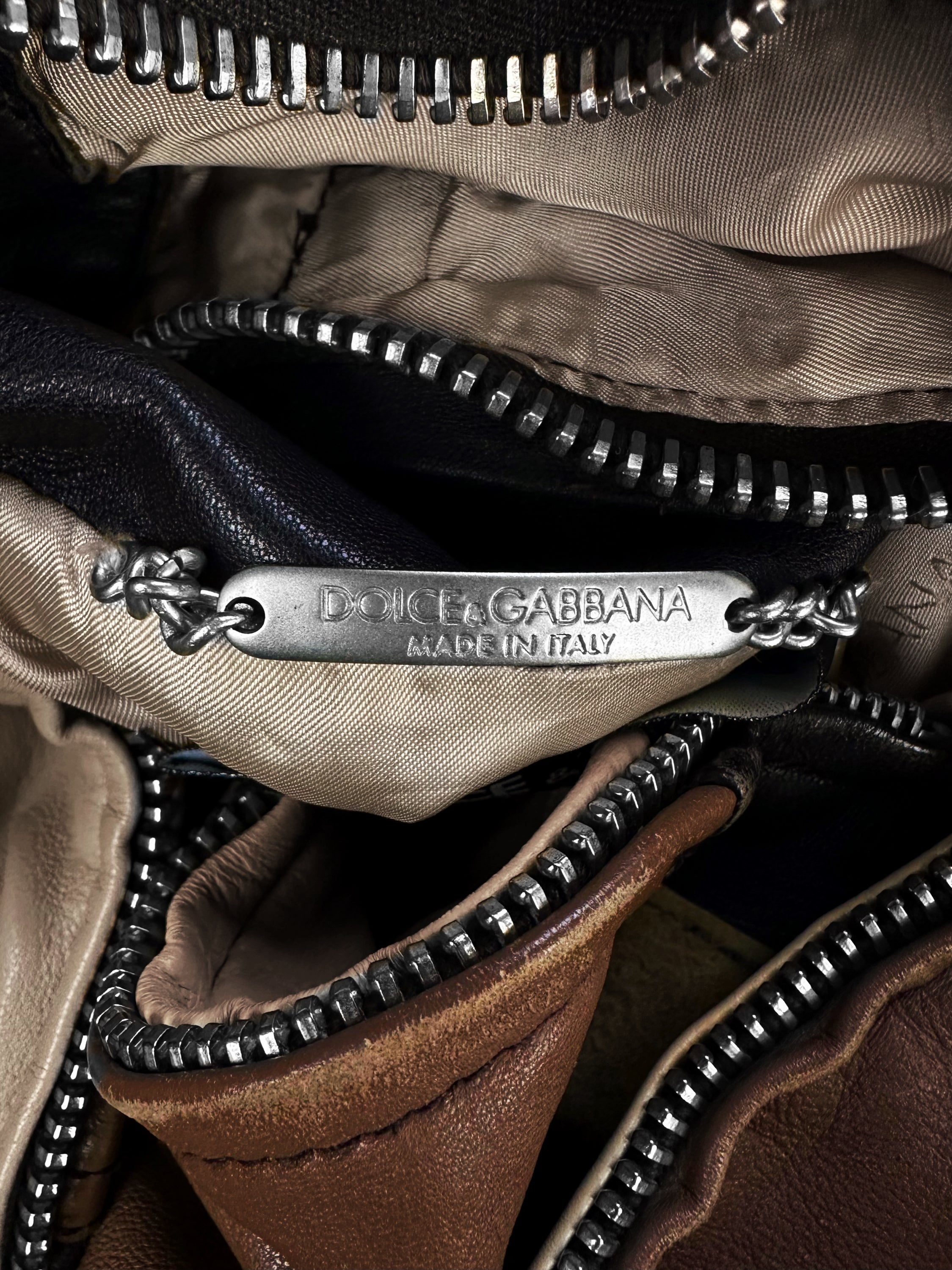 SS04 Dolce & Gabbana ‘Tonal’ Sheepskin Leather Racing Jacket