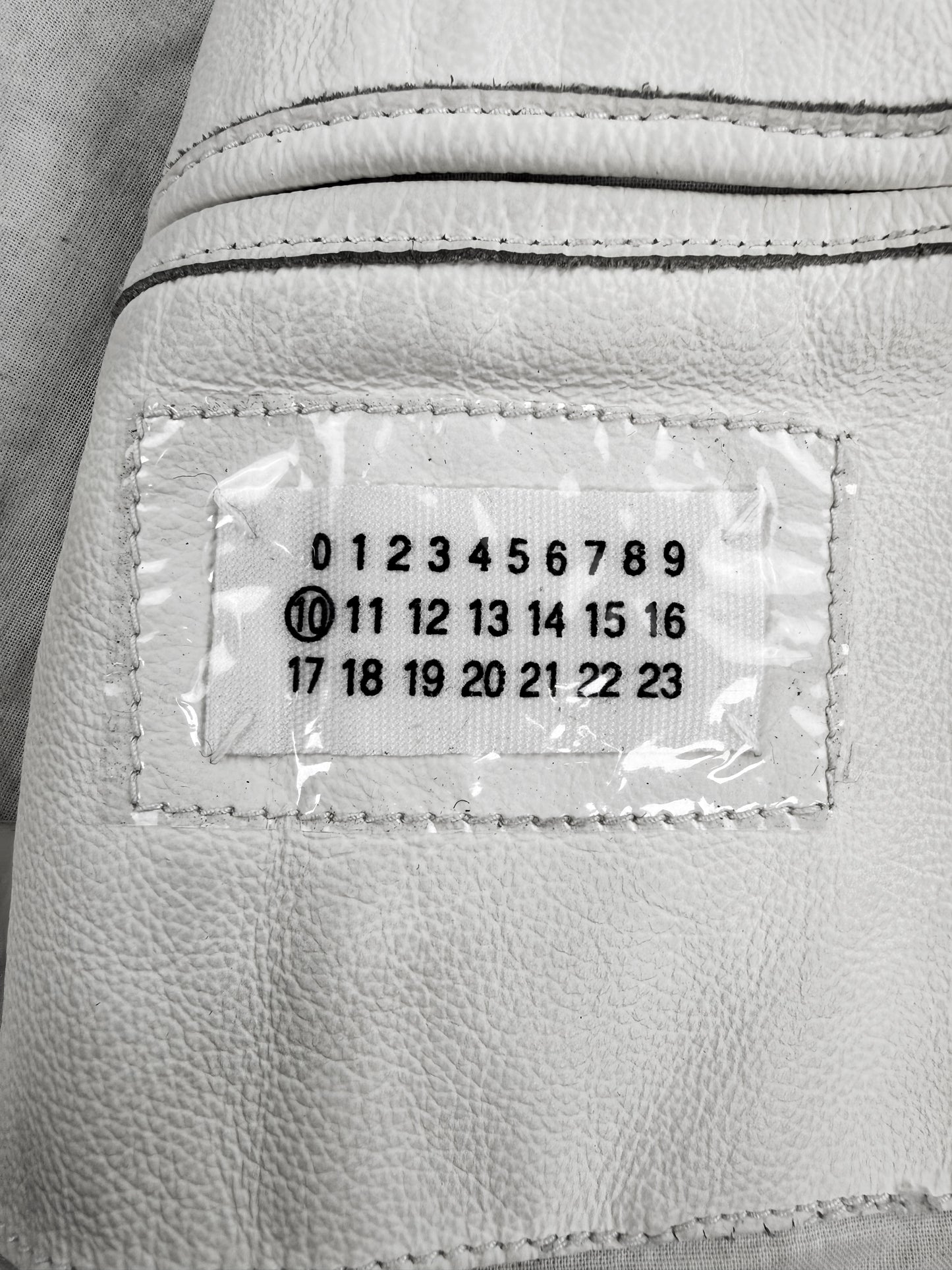 SS02 Maison Margiela ‘WHITE’ Cafe Racer Patched Leather Jacket
