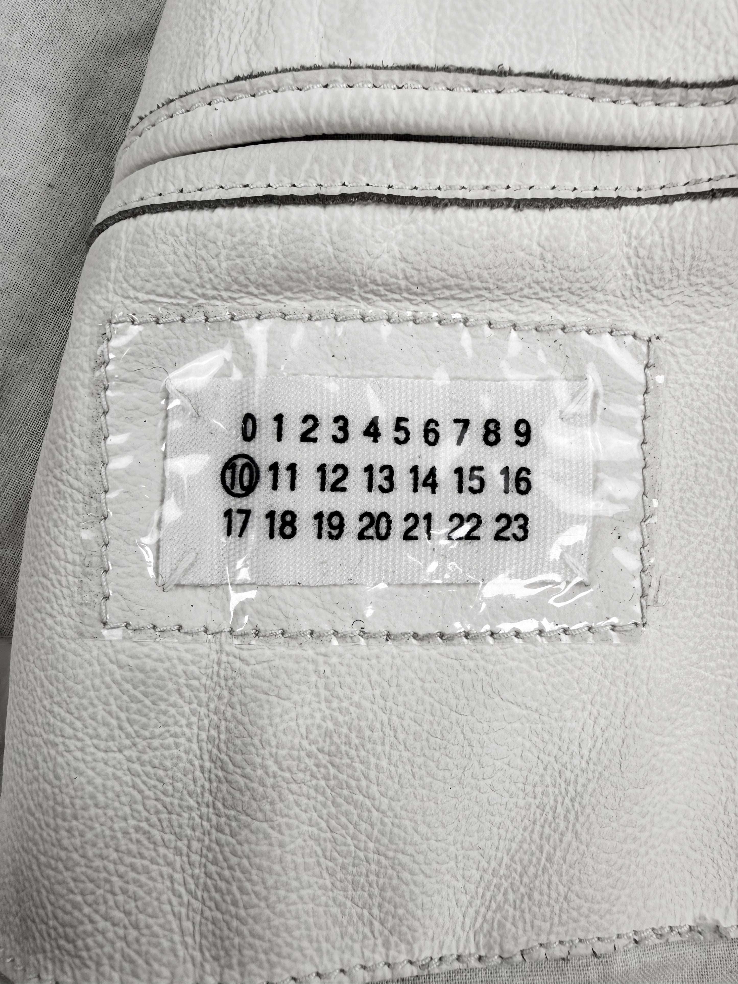 SS02 Maison Margiela ‘WHITE’ Cafe Racer Patched Leather Jacket