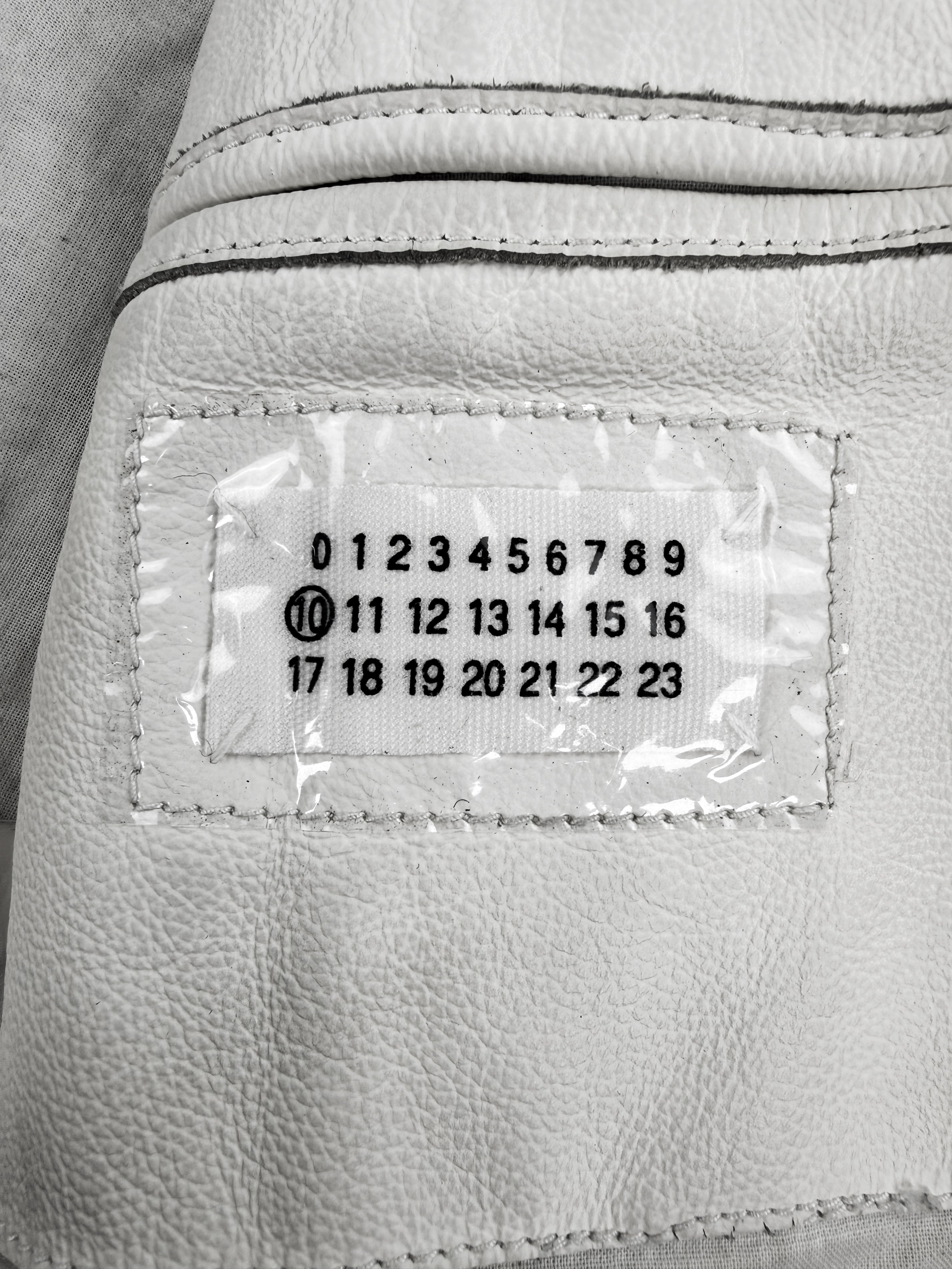 SS02 Maison Margiela ‘WHITE’ Cafe Racer Patched Leather Jacket