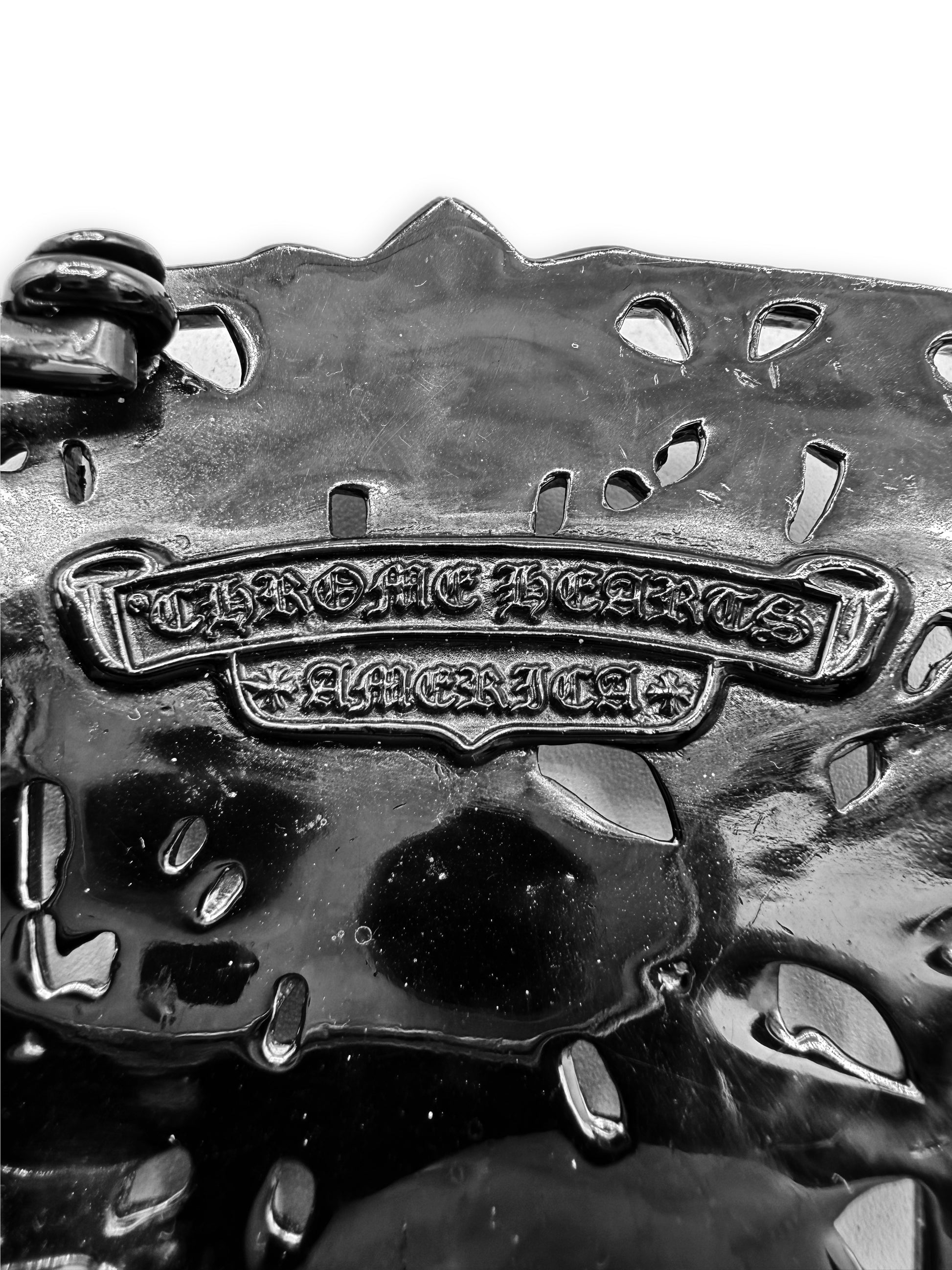 Chrome Hearts Black Rhodium Cemetery Cross .925 Silver Belt Buckle