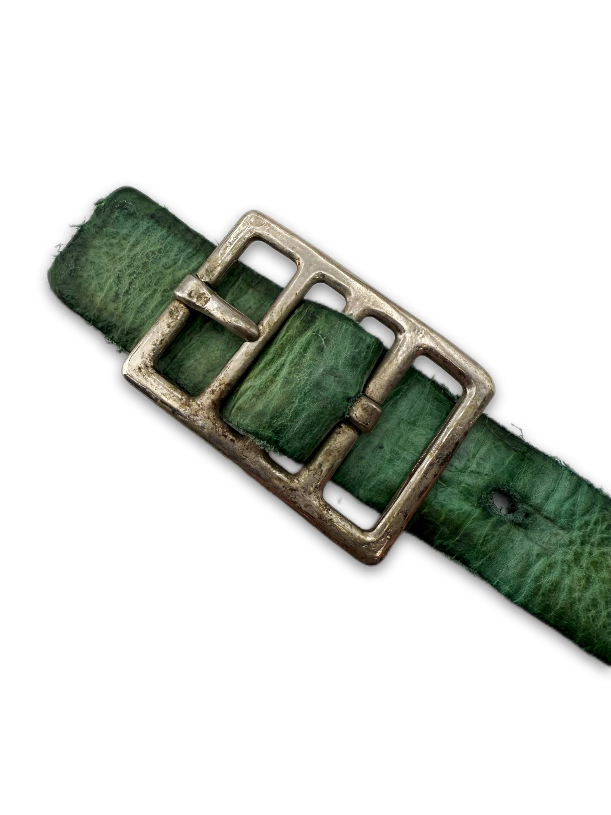 Carol Christian Poell ‘90° Anatomical’ L Green SAFE Leather Belt