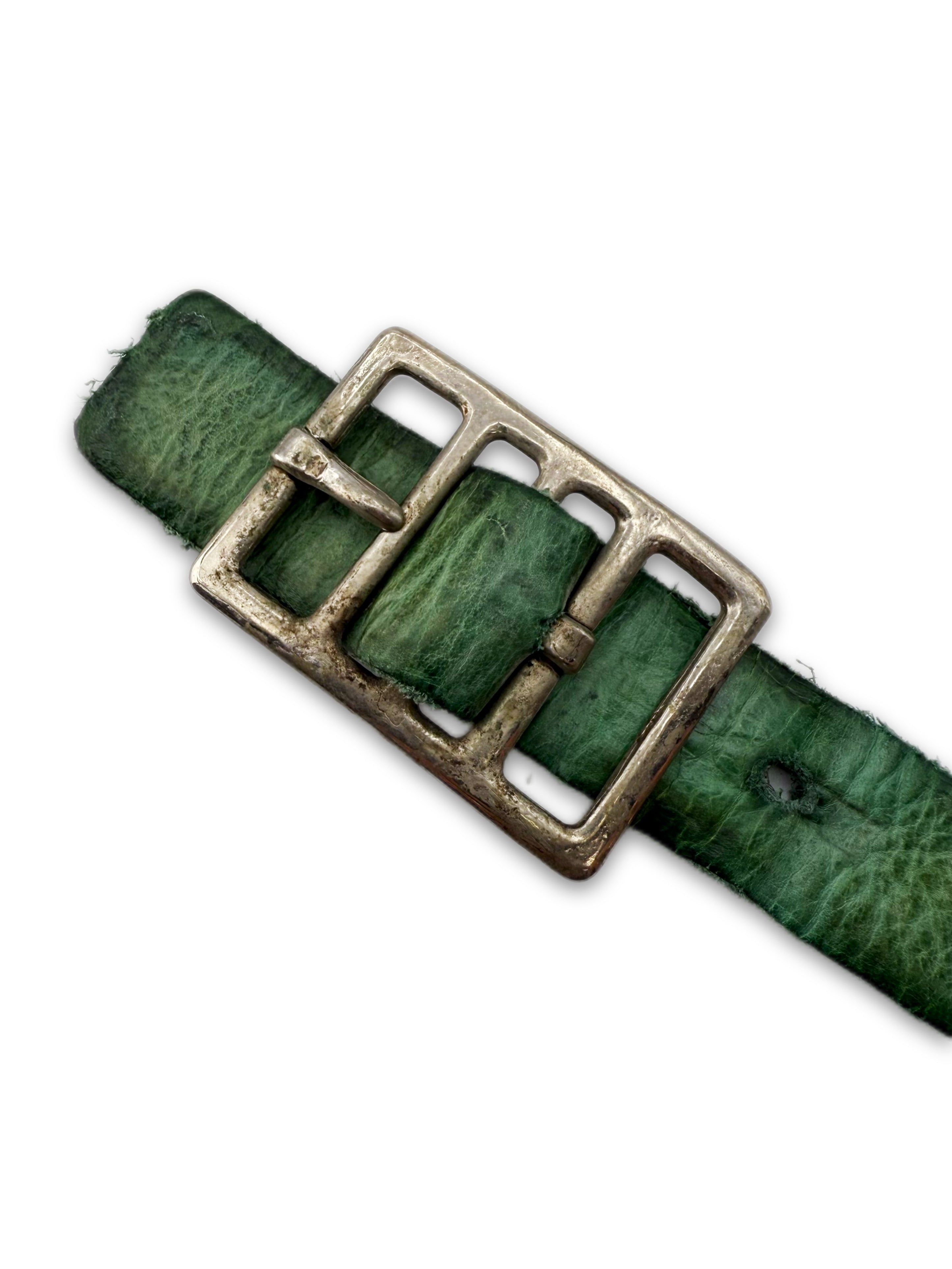 Carol Christian Poell ‘90° Anatomical’ L Green SAFE Leather Belt