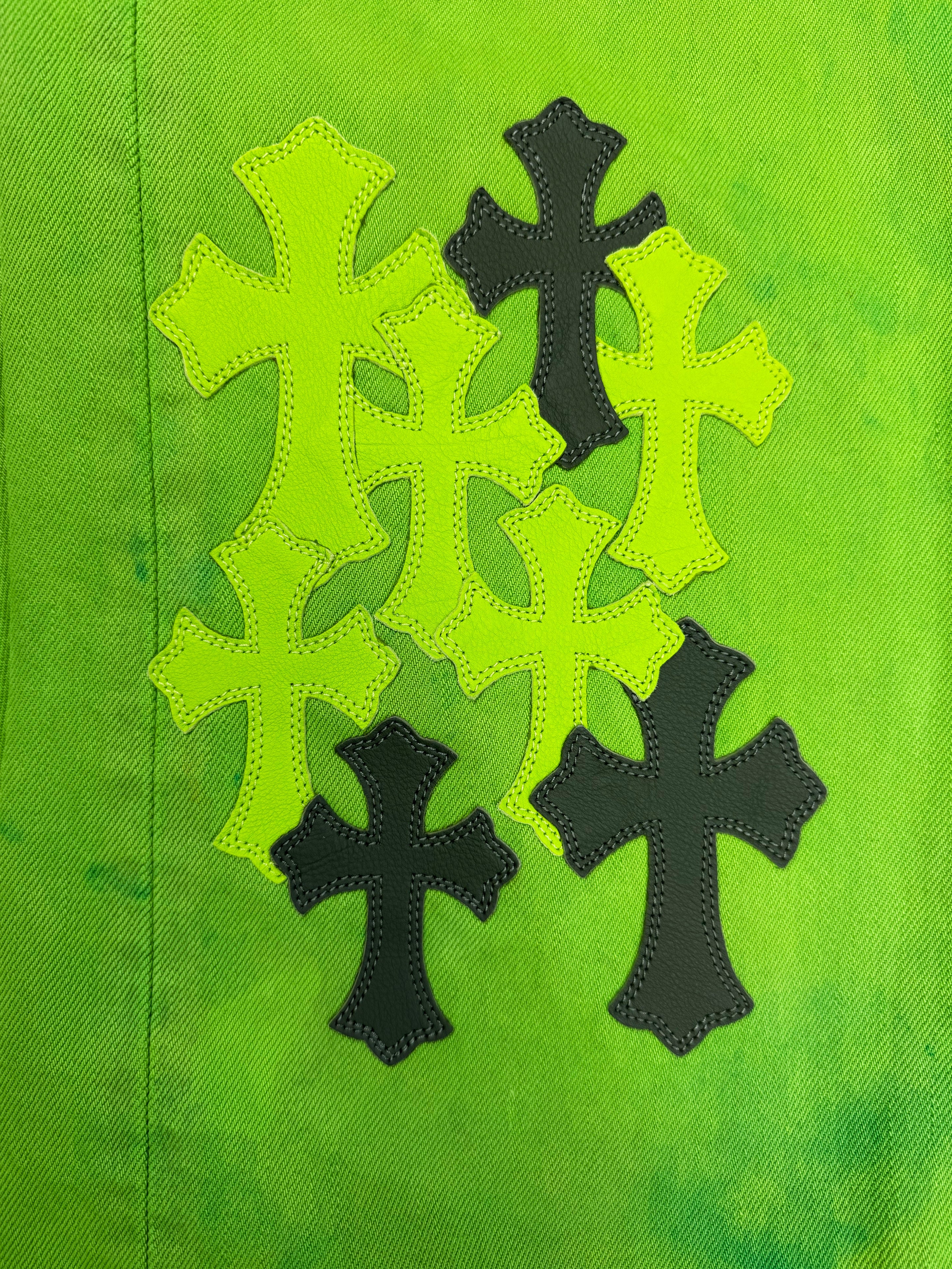 Chrome Hearts Flooded 26 Cross Patch Lime Green Levi’s 501 Jeans