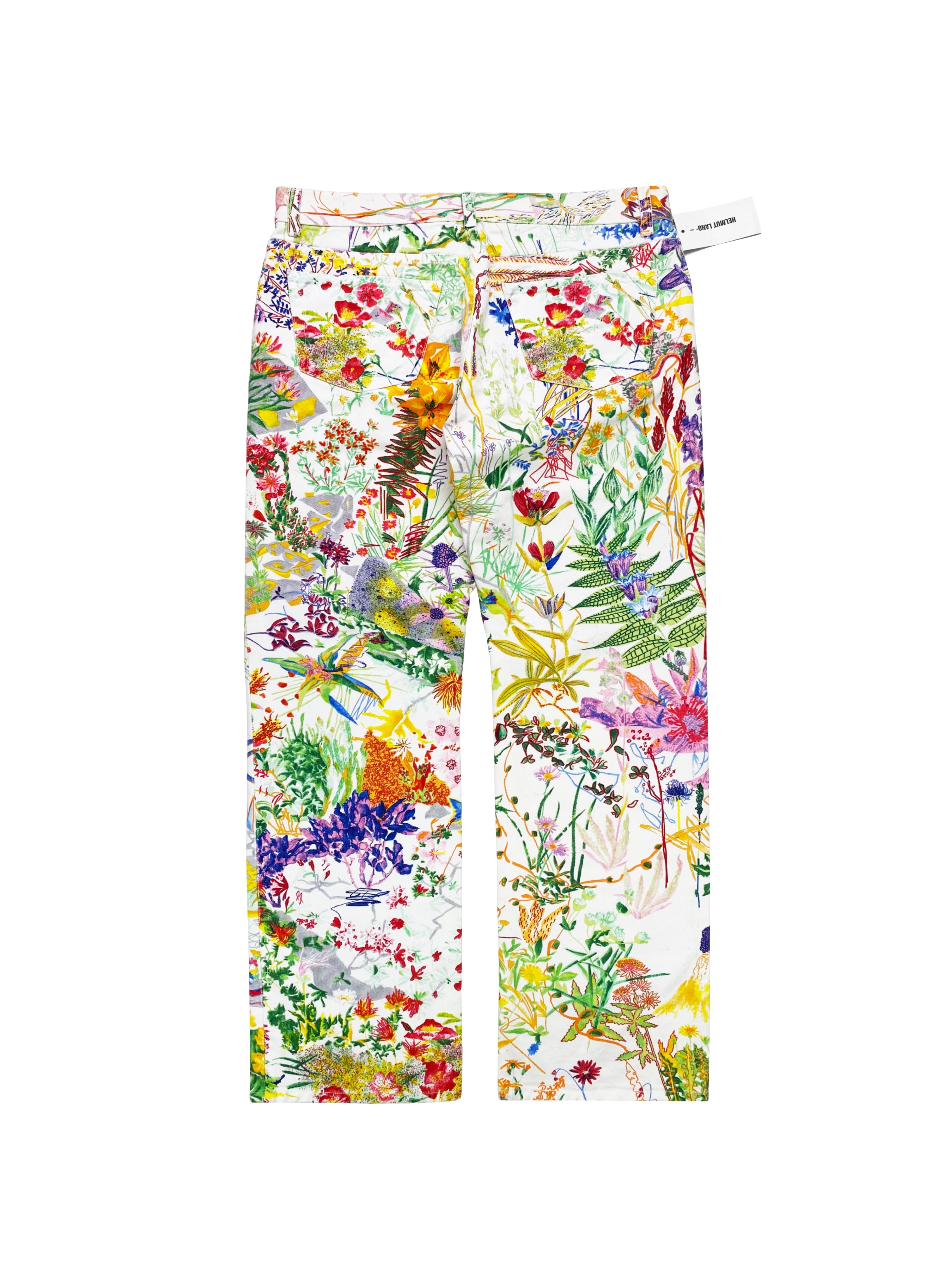 SS05 Helmut Lang Swiss Floral Print Flared Denim