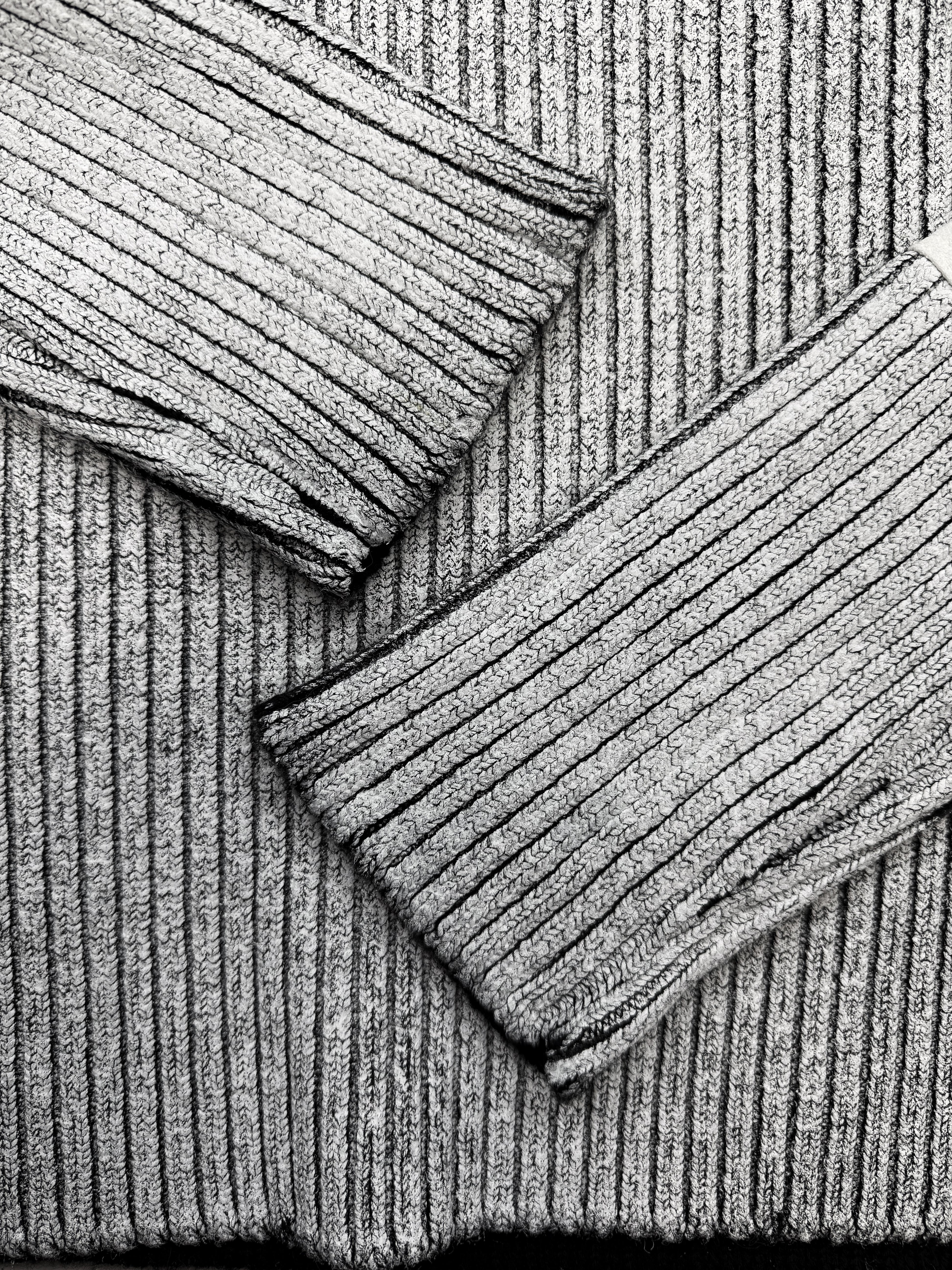 AW18 Maison Margiela Hand Painted Ribbed Knit Patchwork Sweater