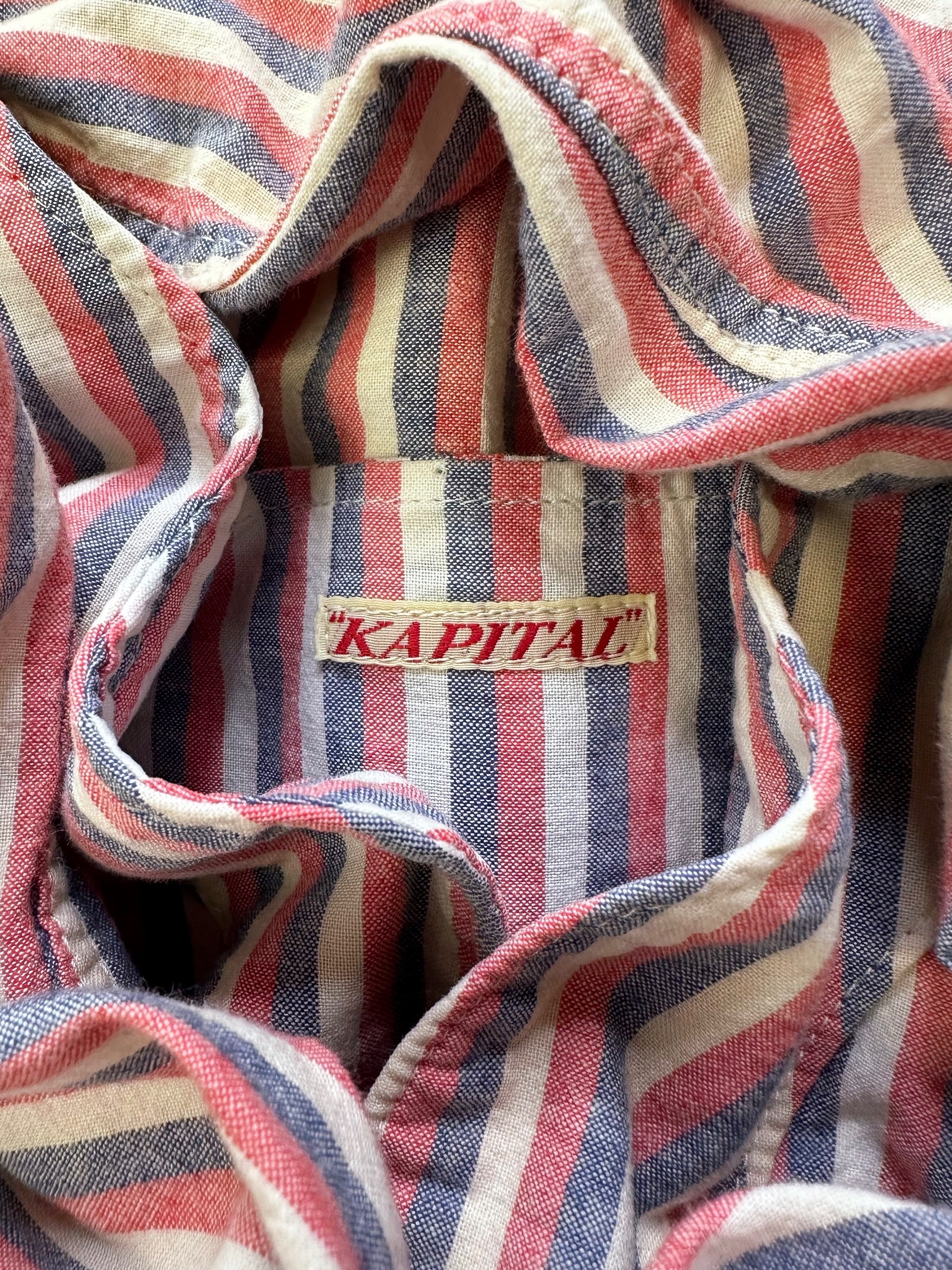Kapital ‘Pinstripe’ Chest Pocket Long Sleeve Shirt
