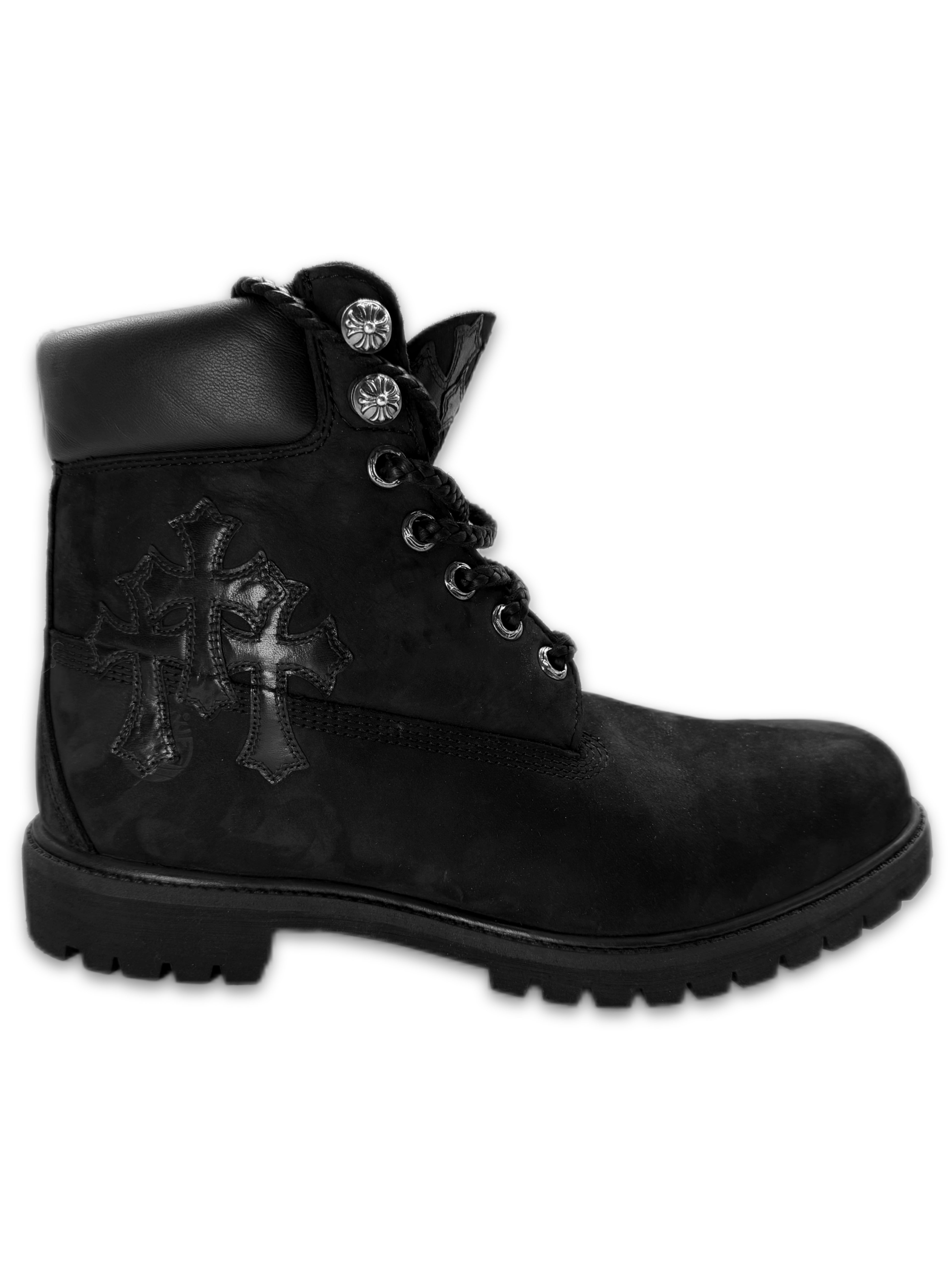 Chrome Hearts x Timberland Triple Cross Patch Black Suede Boots