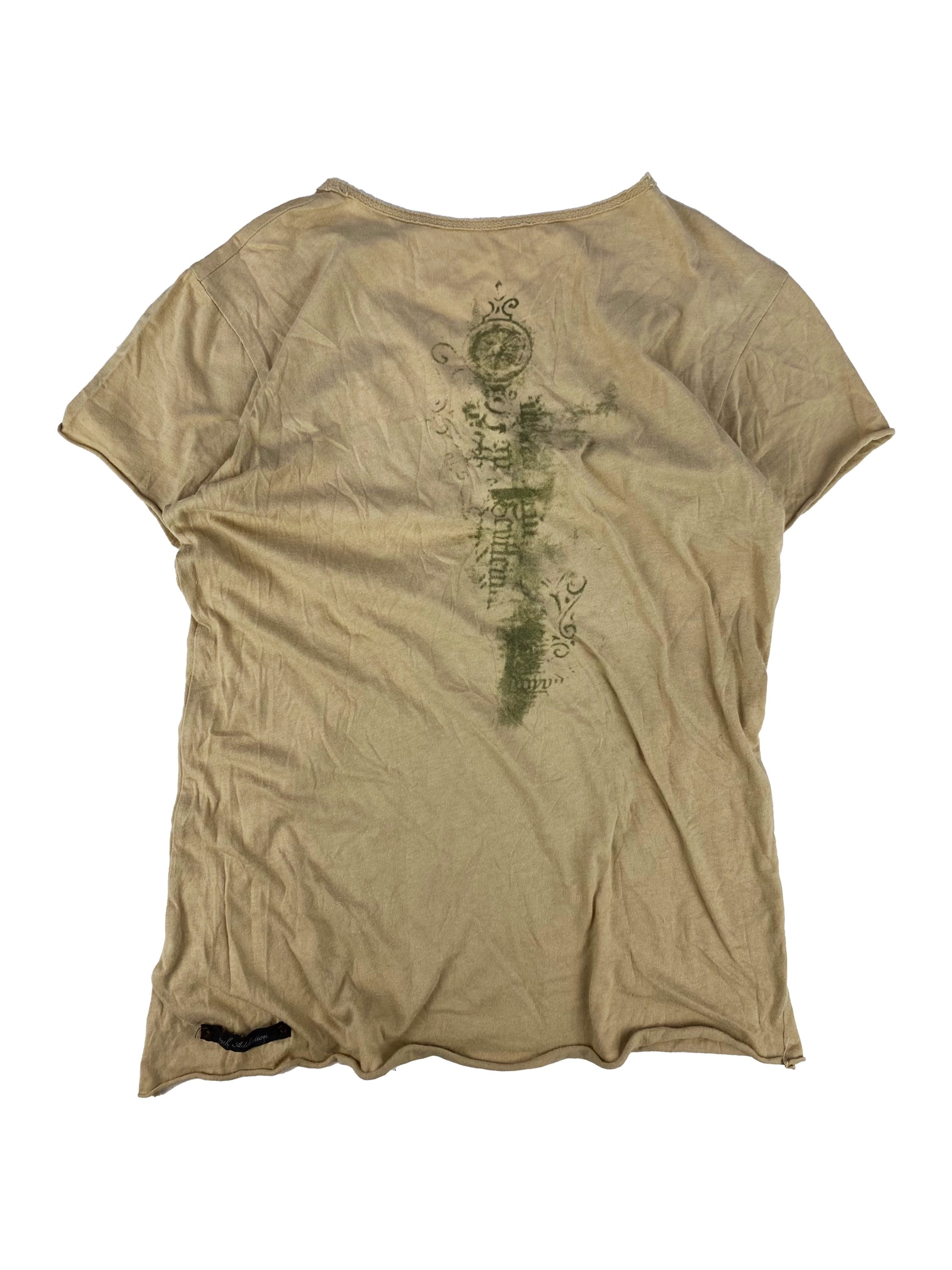 90s 14th Addiction ‘Gothic’ Spellout Clock Tan T-Shirt