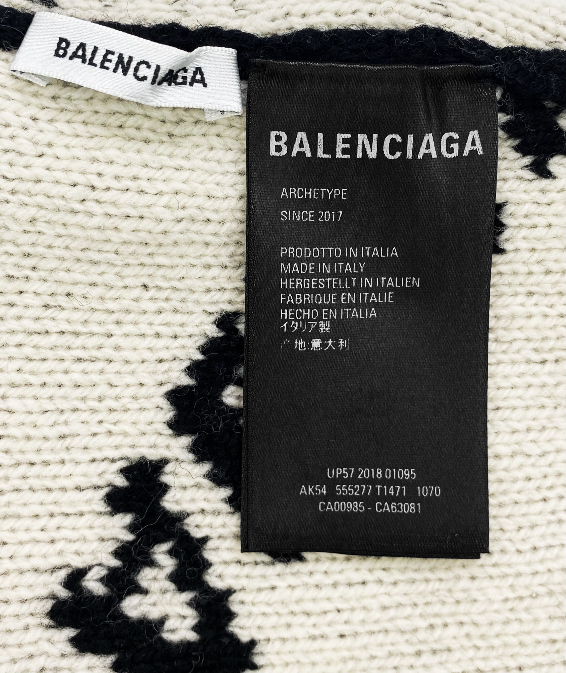 FW17 Balenciaga Monogram Wool Knit Beanie