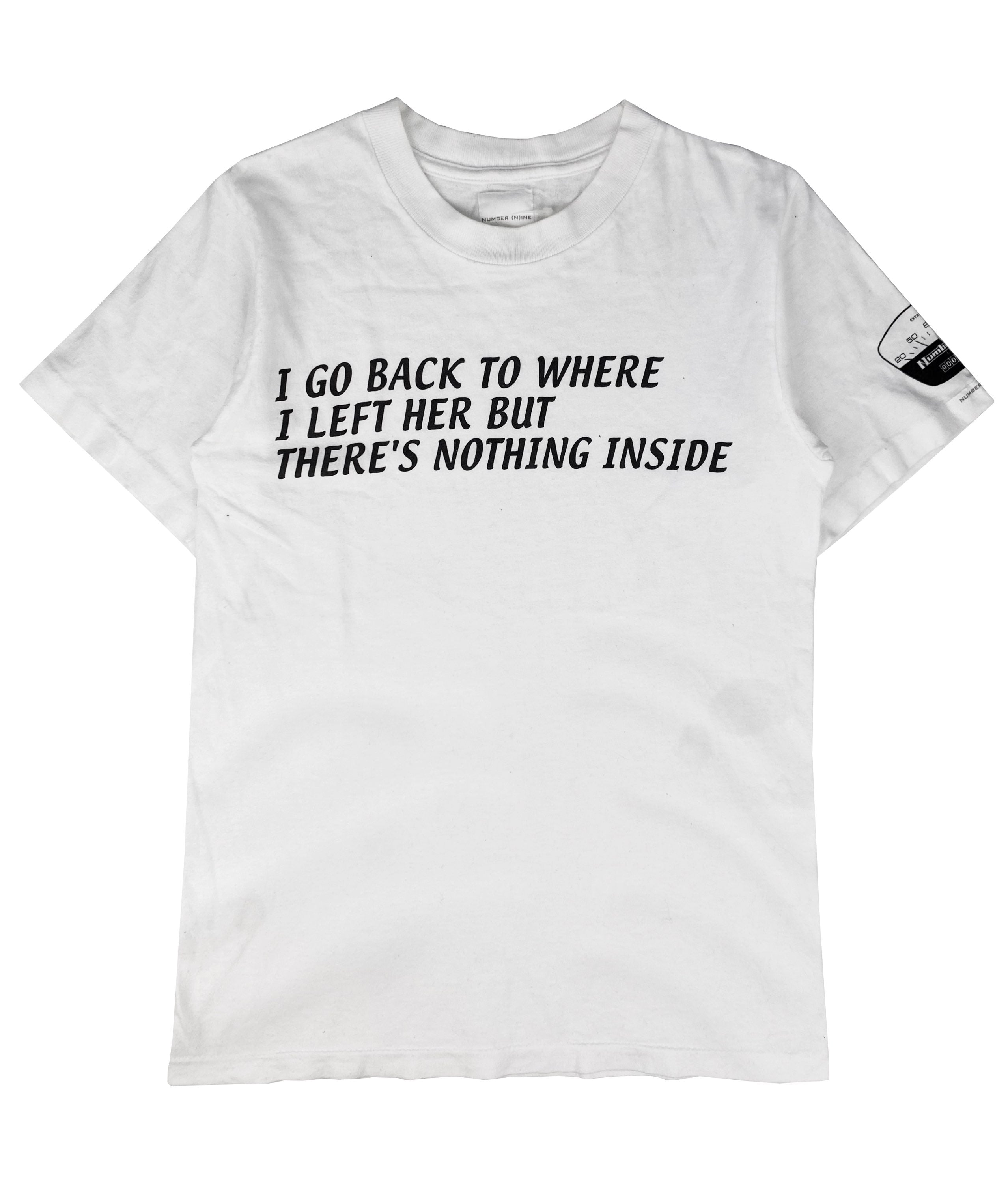 Number (N)ine ‘Left Her’ White Slogan Heavyweight T-Shirt
