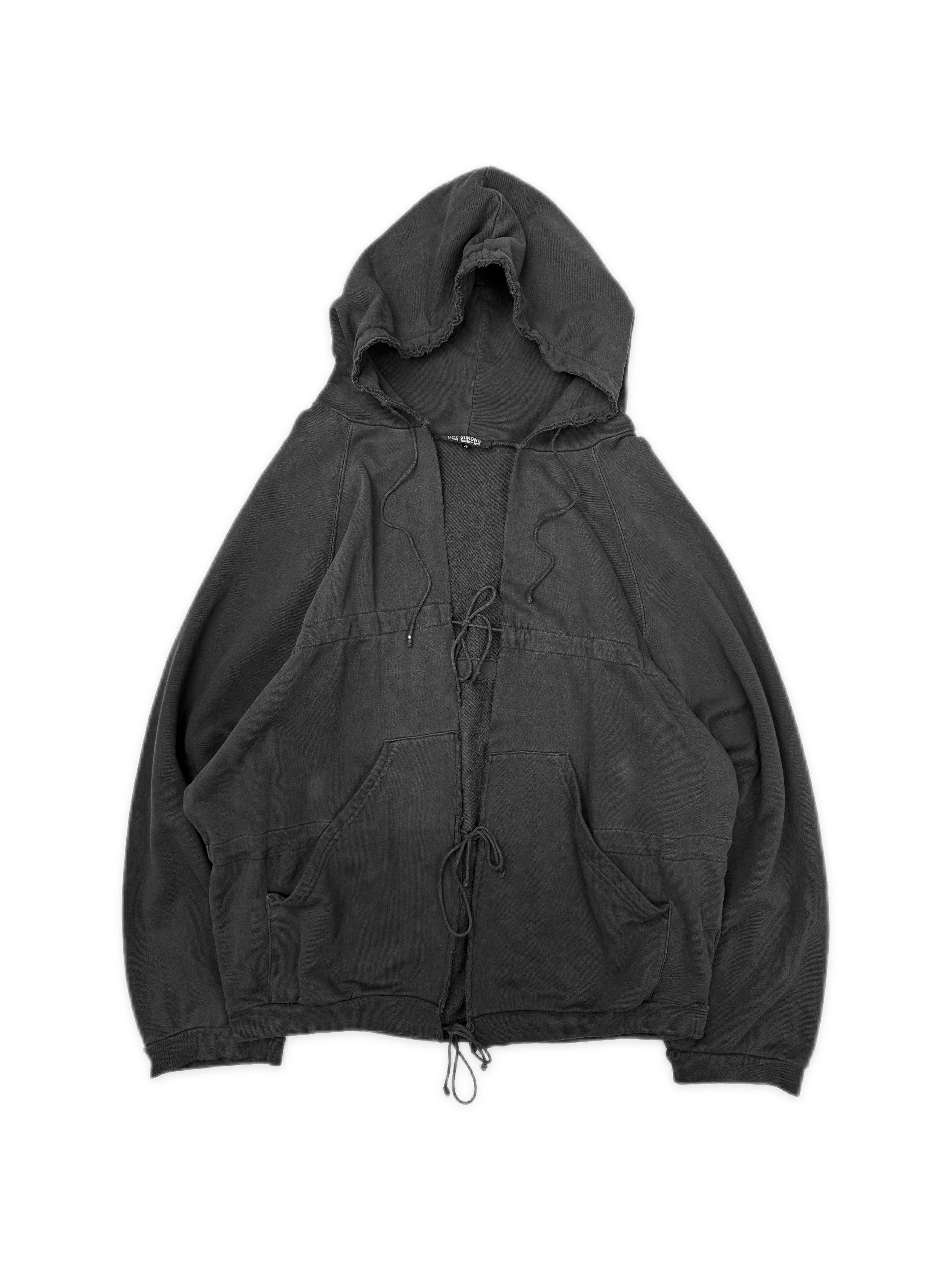 SS04 Raf Simons MTCBU Oversized String Charcoal Grey Hoodie