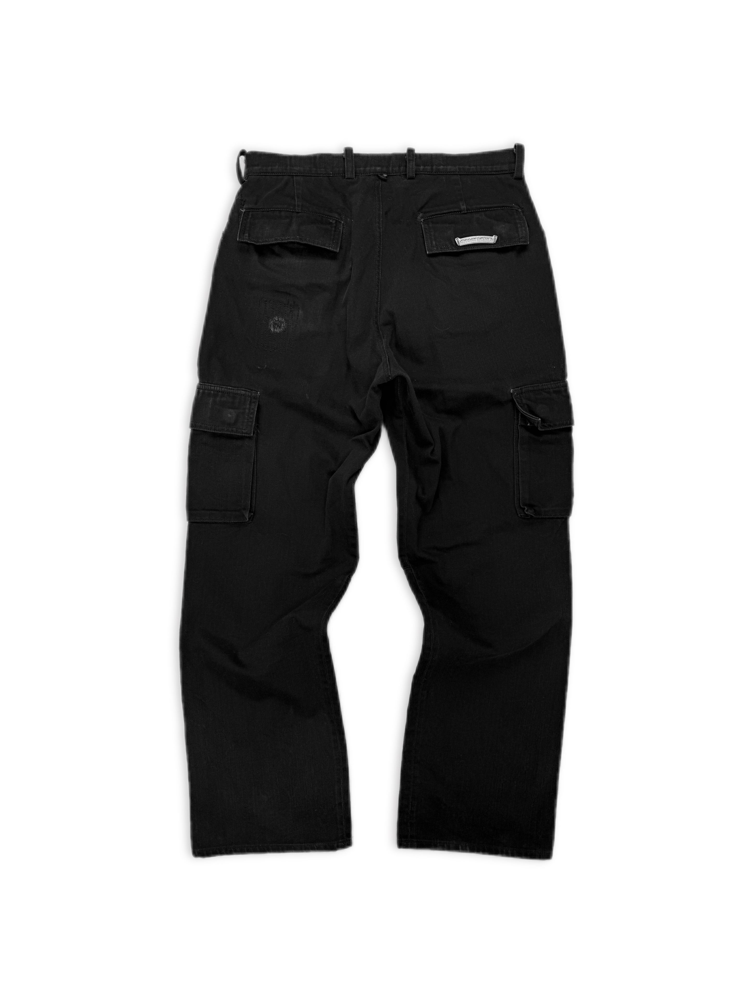 Chrome Hearts ‘Fatigue’ 9 Cargo Pocket Fleur Knee Washed Denim Pants
