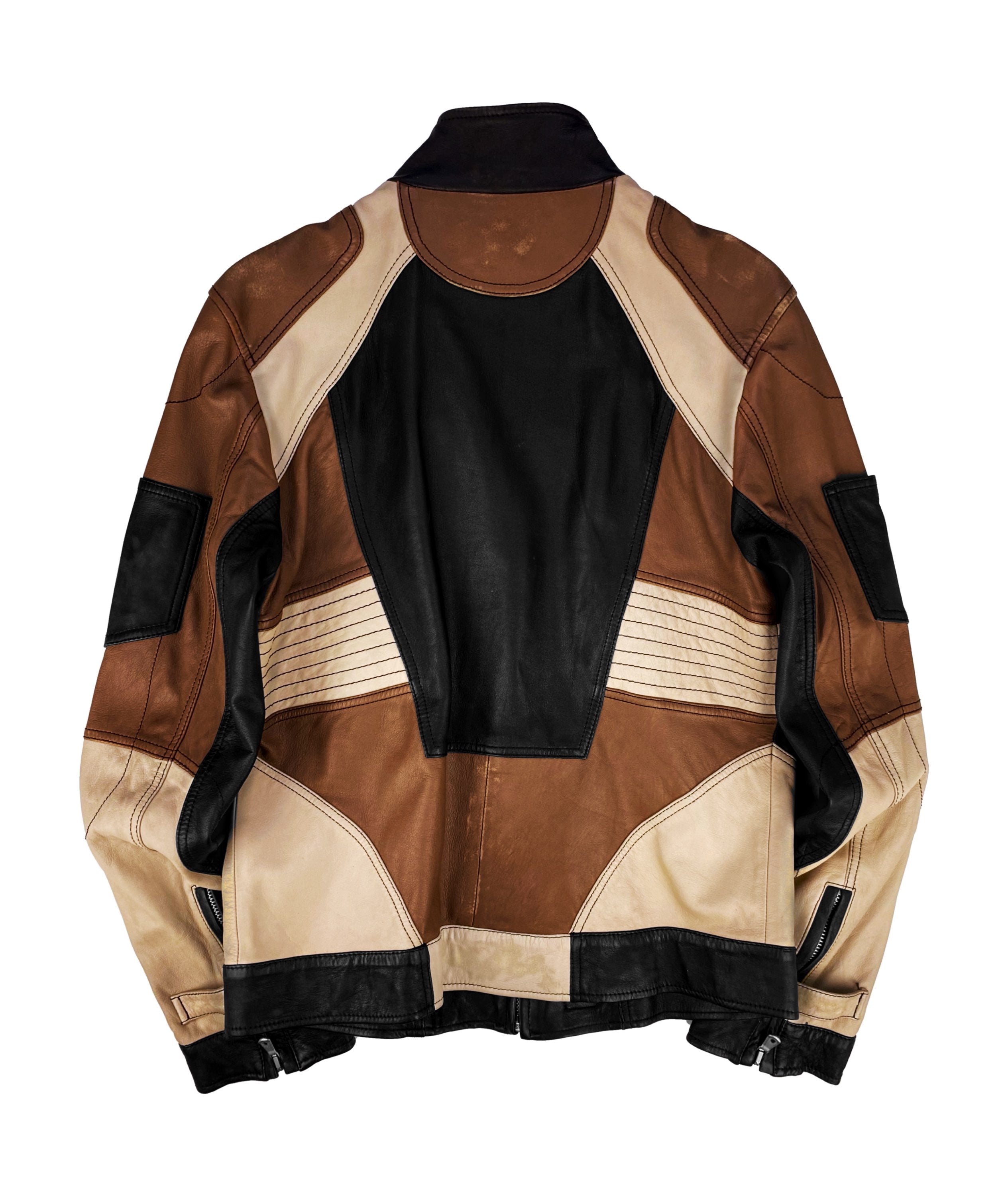 SS04 Dolce &amp; Gabbana ‘Tonal’ Sheepskin Leather Racing Jacket