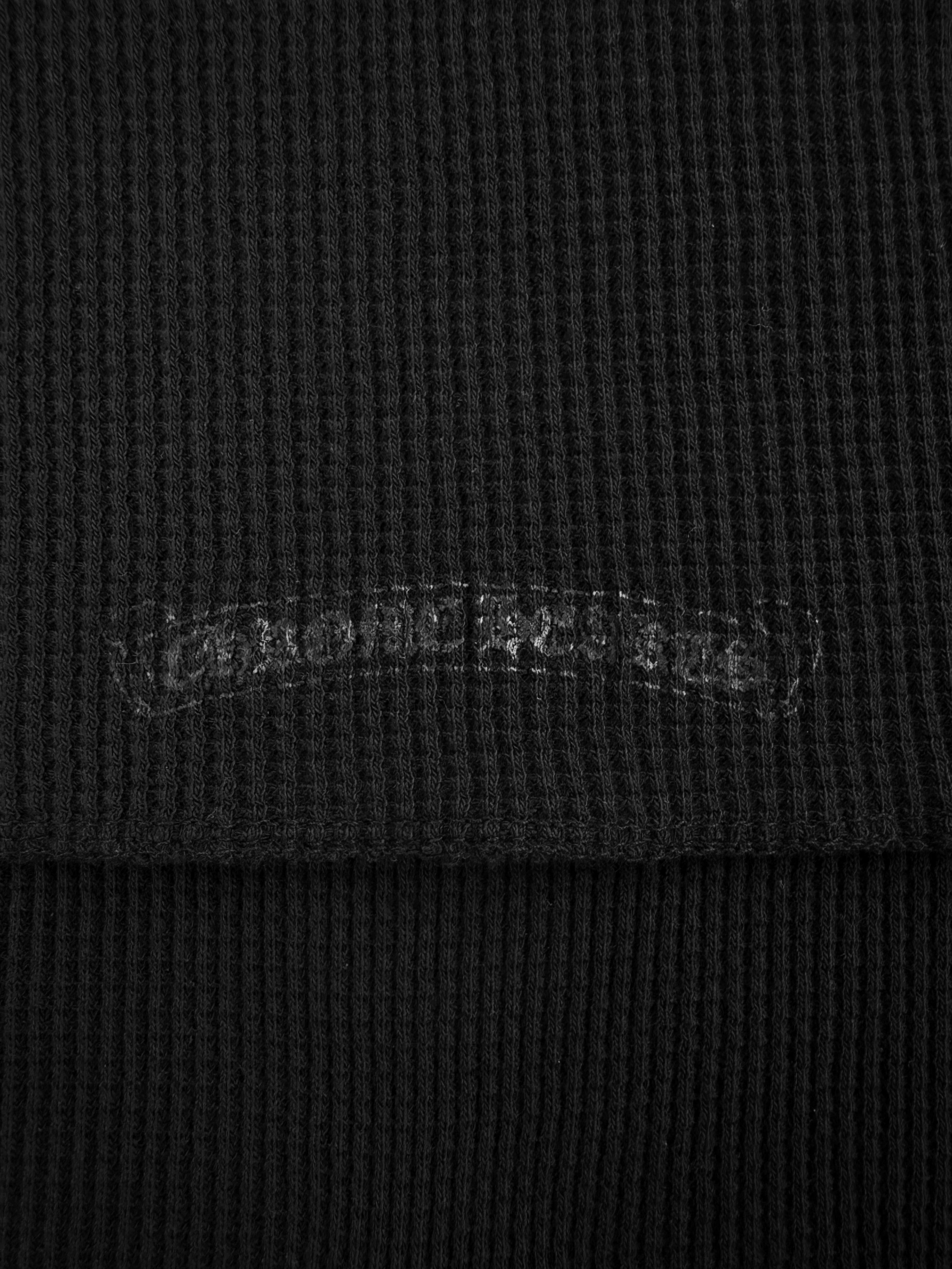 Chrome Hearts Scroll Logo Rhodium Button Thermal Henley Long Sleeve Shirt