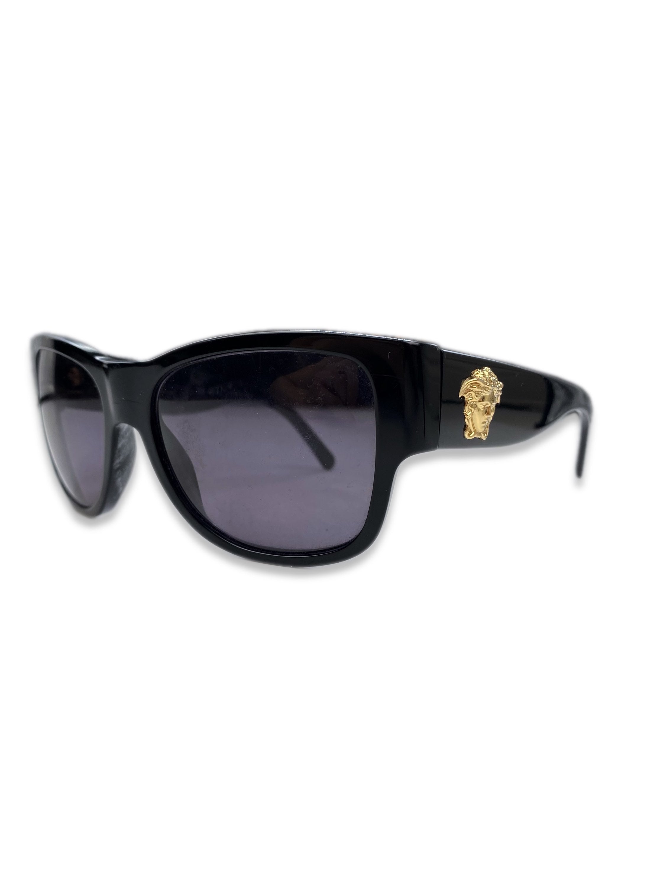 Versace Medusa Head Gold Rounded Plum Tint Sunglasses