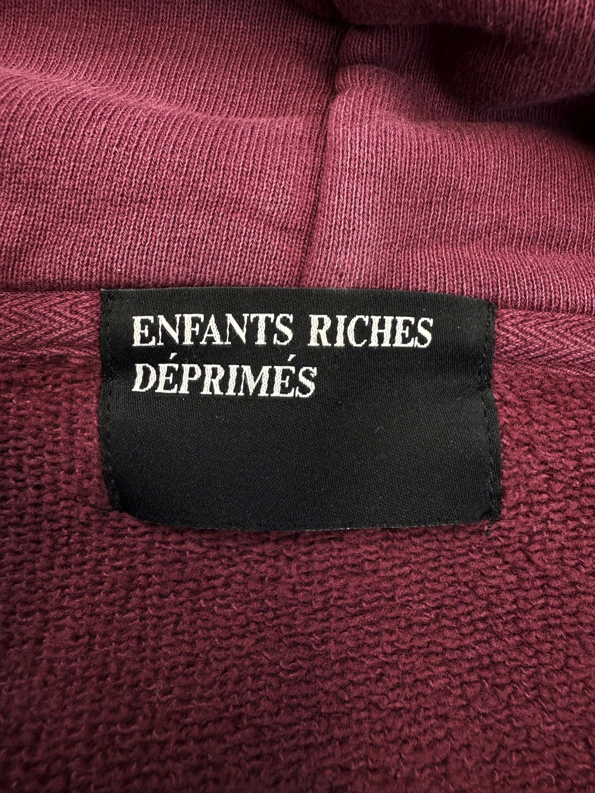 Enfants Riches Deprimes Gothic Stencil Logo Red Distressed Hoodie