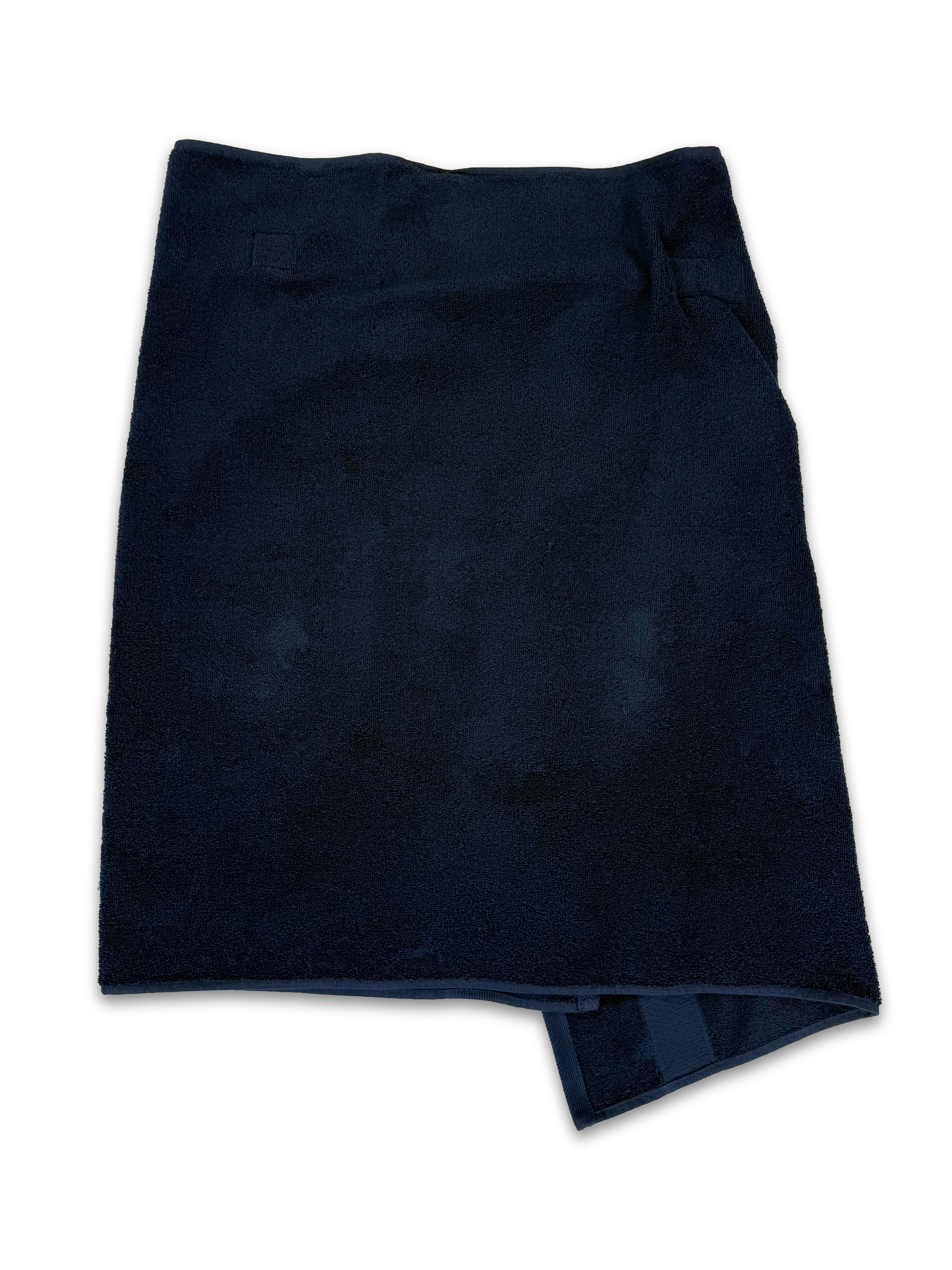 SS24 Balenciaga ‘Towel’ Navy Blue Embroidered Logo Skirt