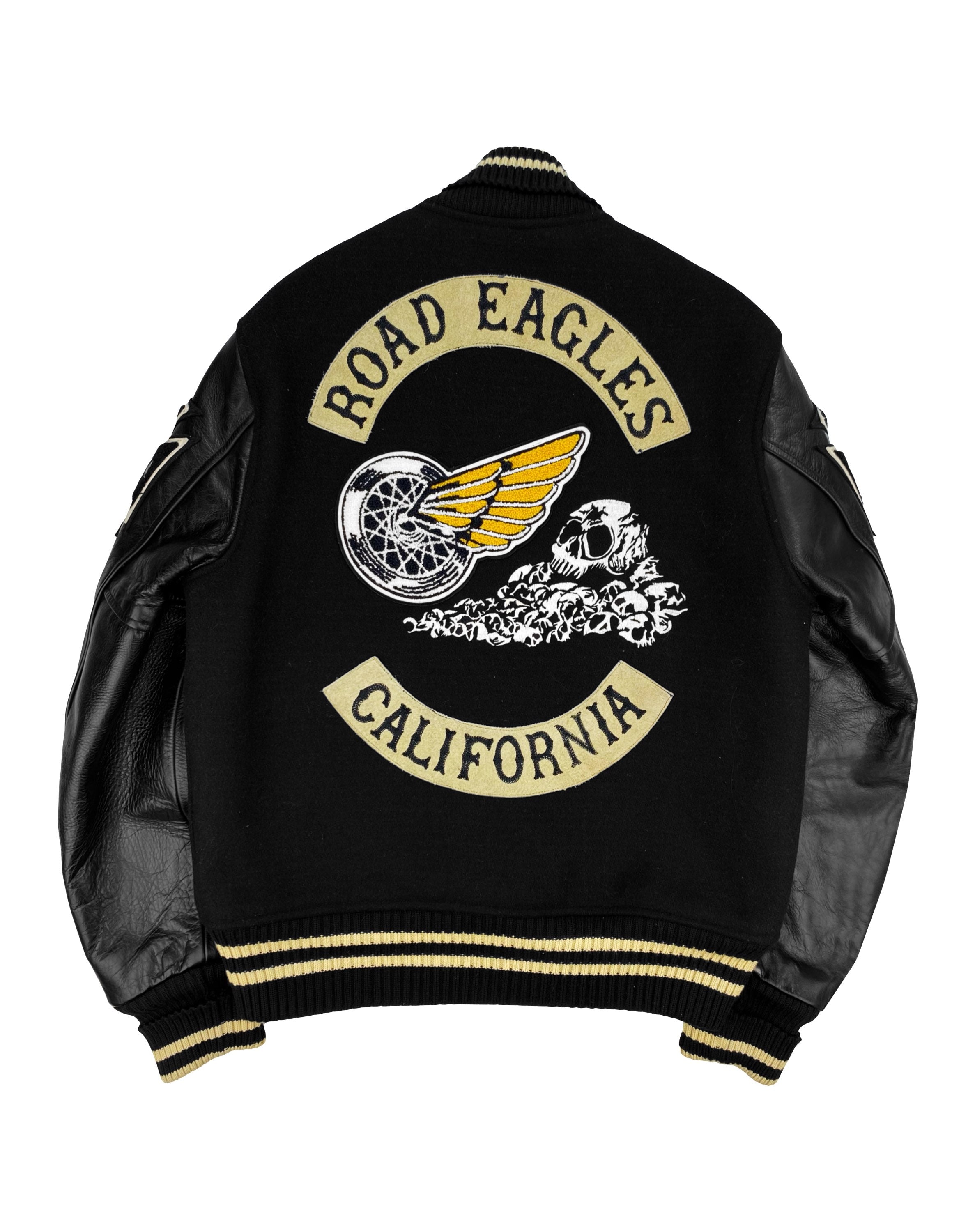 1960s Whitesville ‘Skull Pile’ Leather Chenille Patched Varsity Jacket