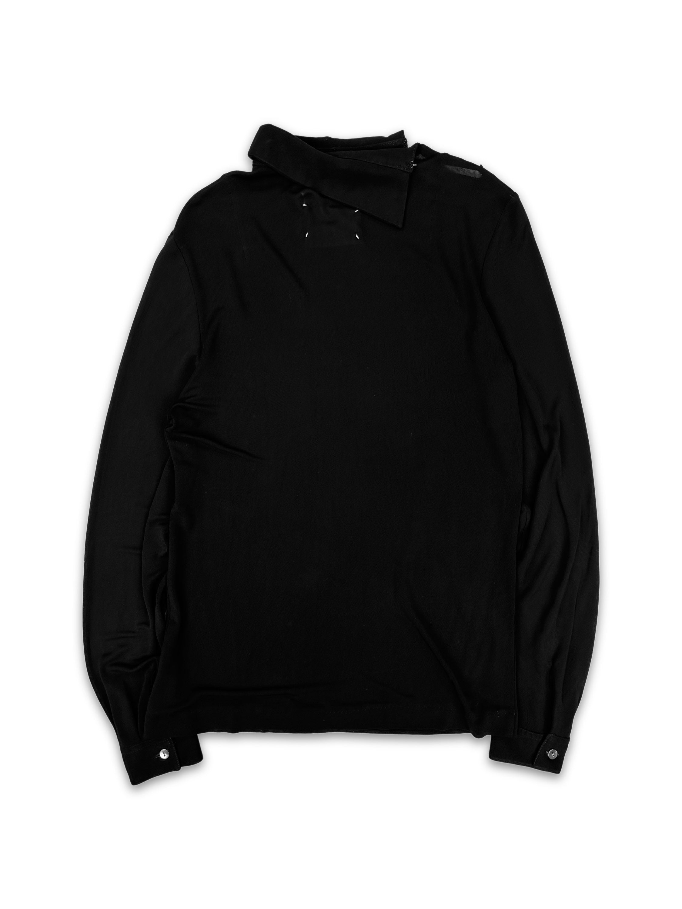 SS00 Maison Margiela ‘Sideways’ Double Tag Black Collared Long Sleeve