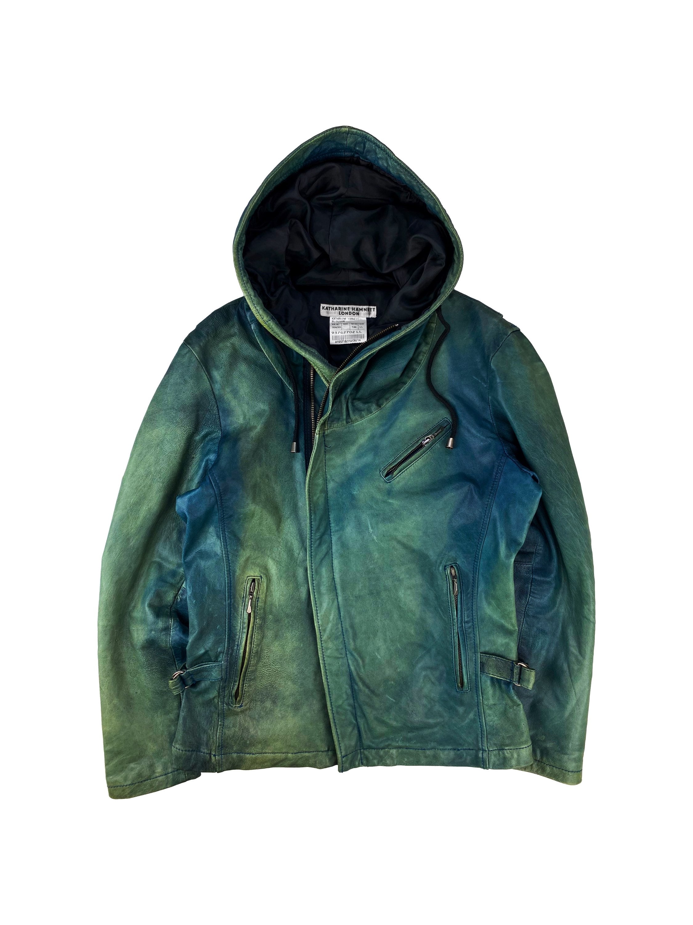 00s Katharine Hamnett Goatskin Leather Transformable Jacket