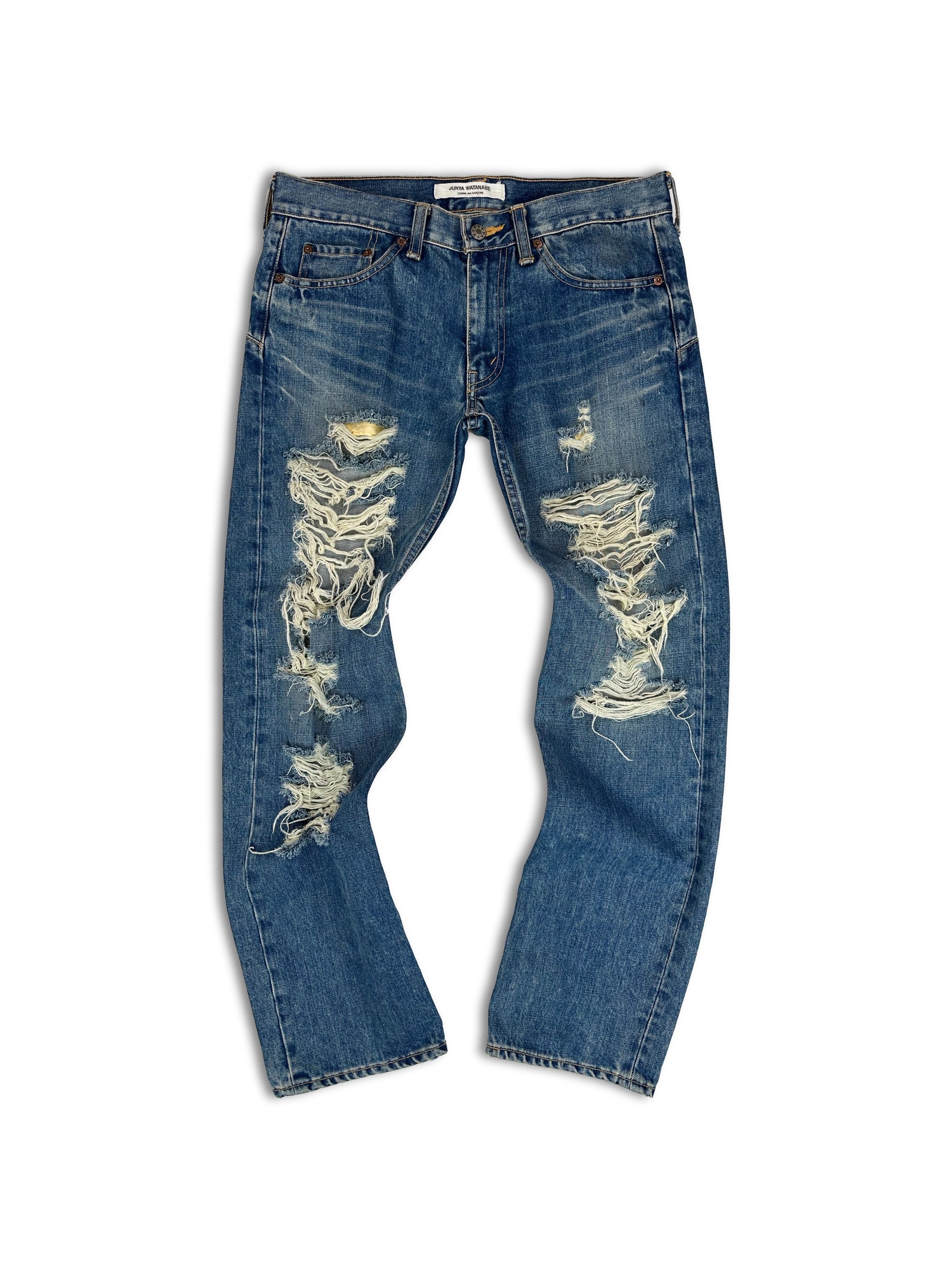 AW03 Junya Watanabe ‘Crash’ Light Wash Distressed Denim