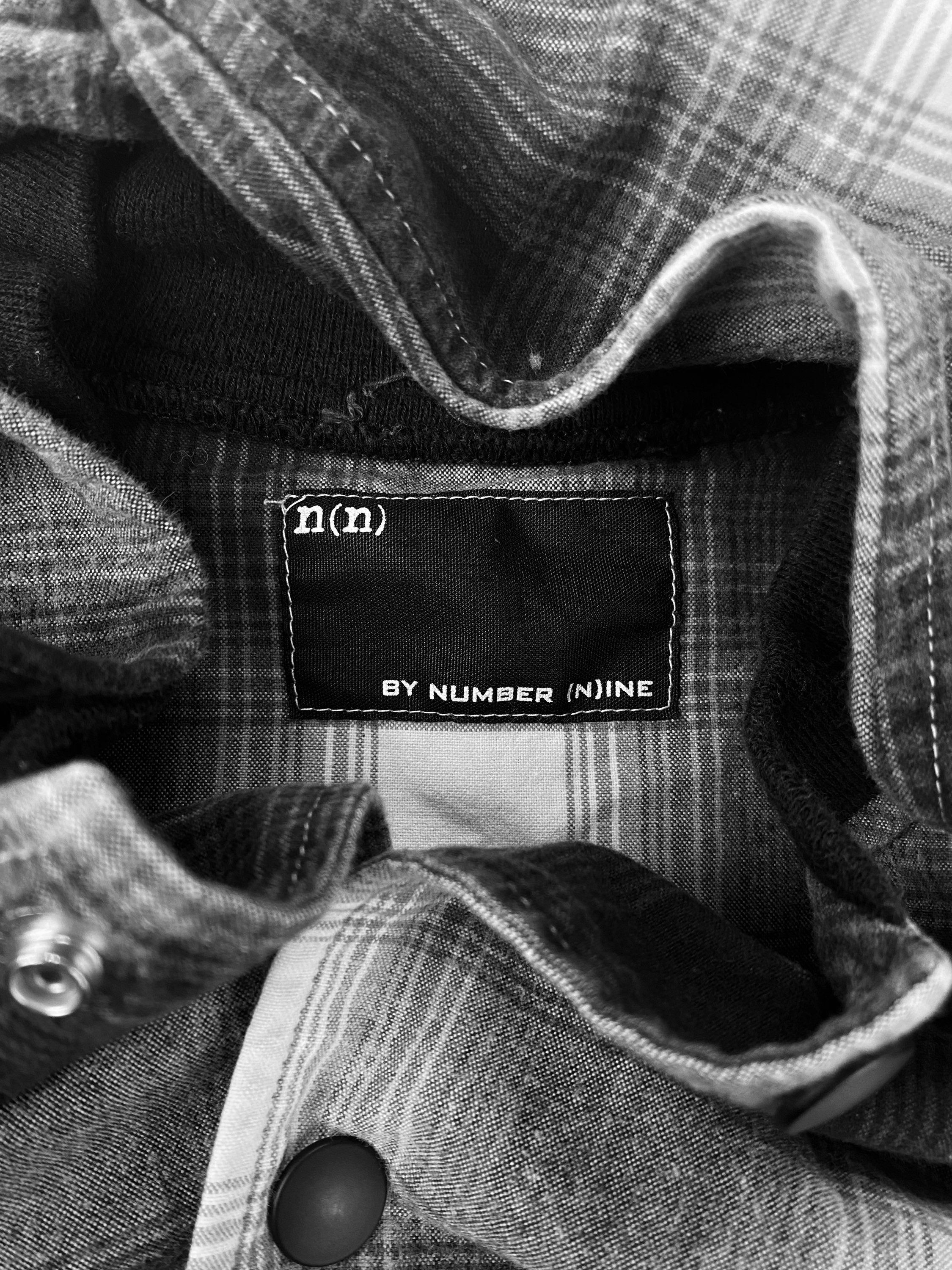 Number (N)ine Shadow Flannel Black Checkered Bomber Jacket