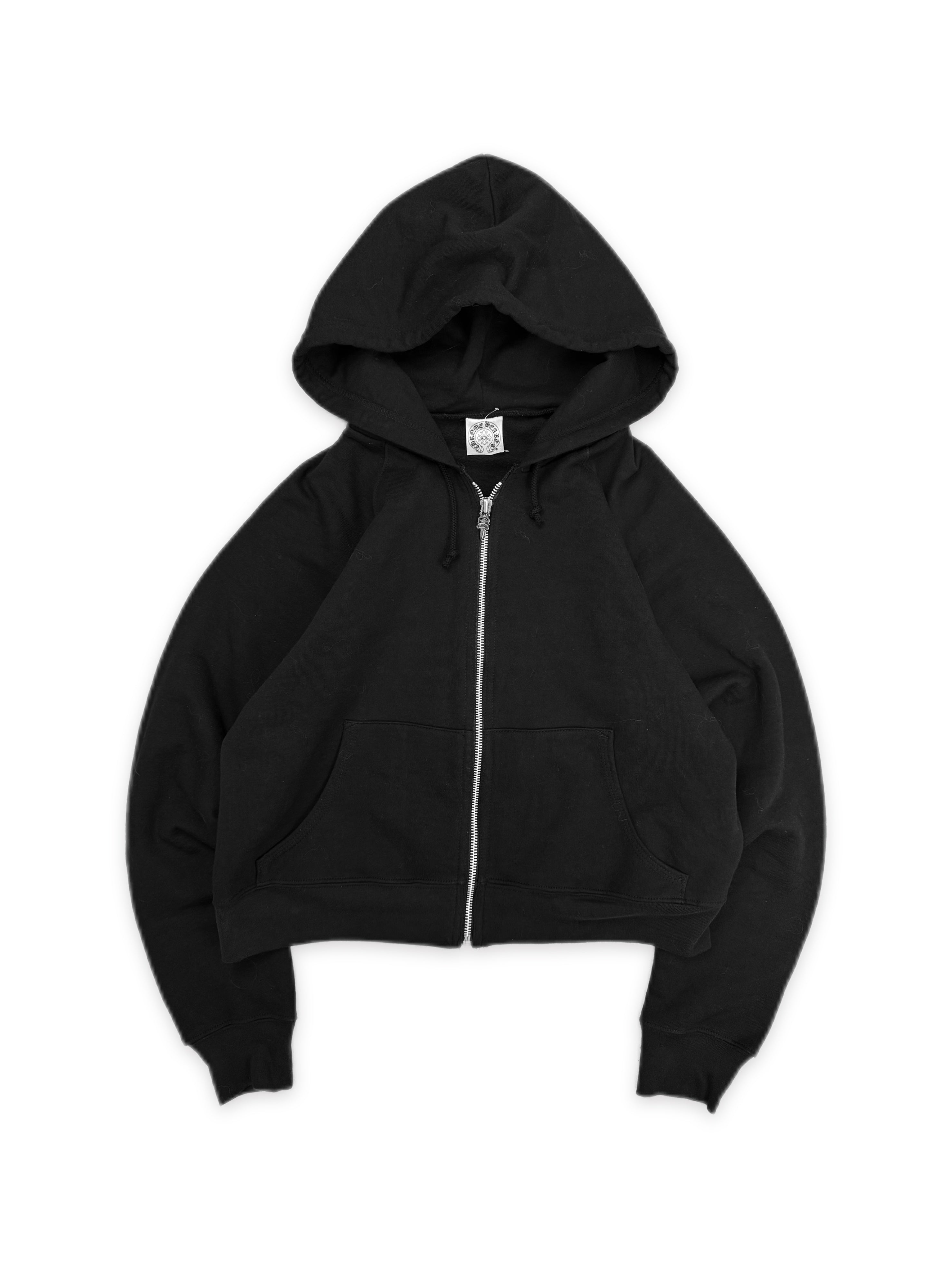 Chrome Hearts CH Leather Cross Patch Dagger Zip-up Hoodie