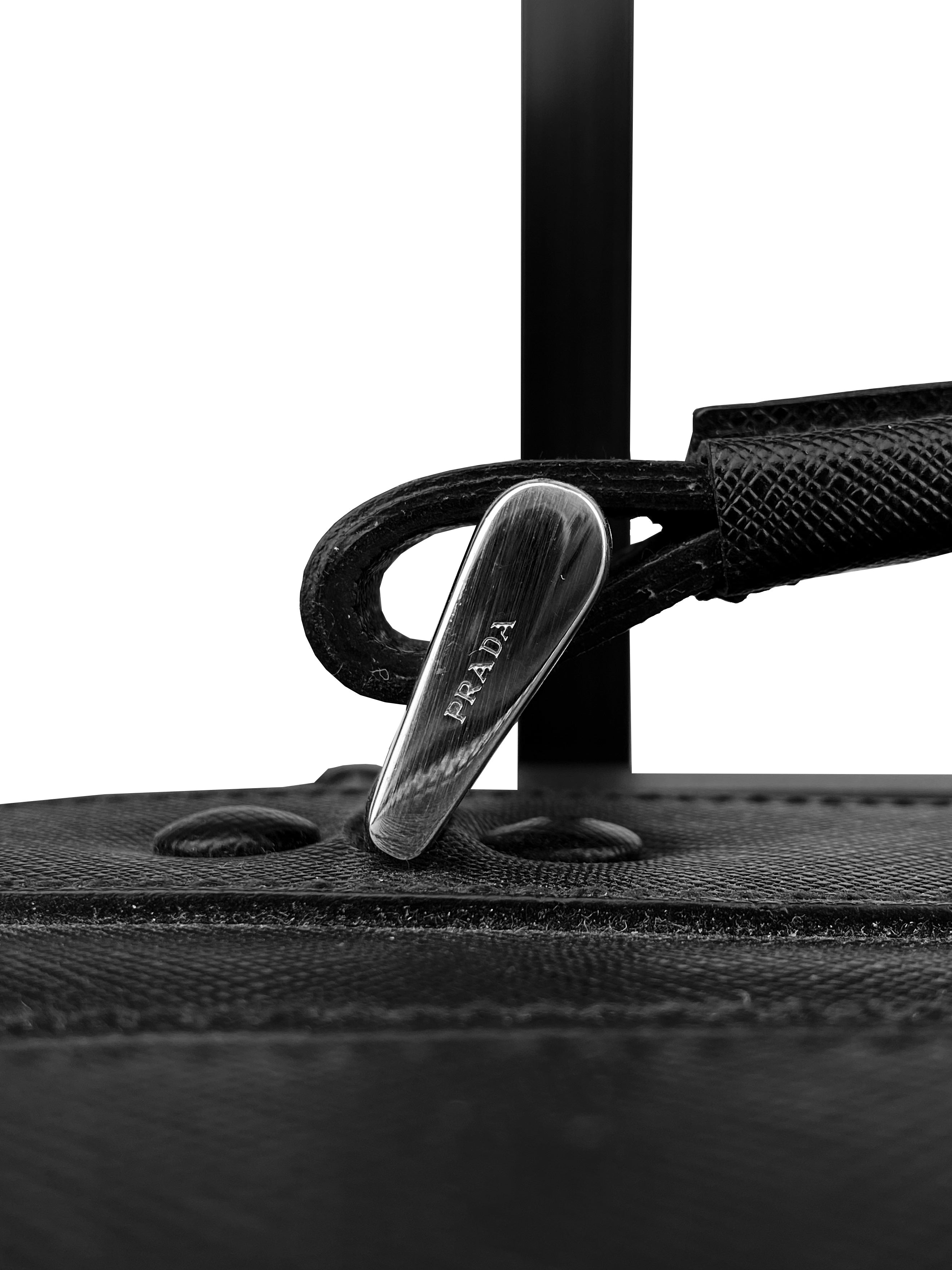 Prada Nylon Adjustable Multi-Pocket Metallic Suitcase
