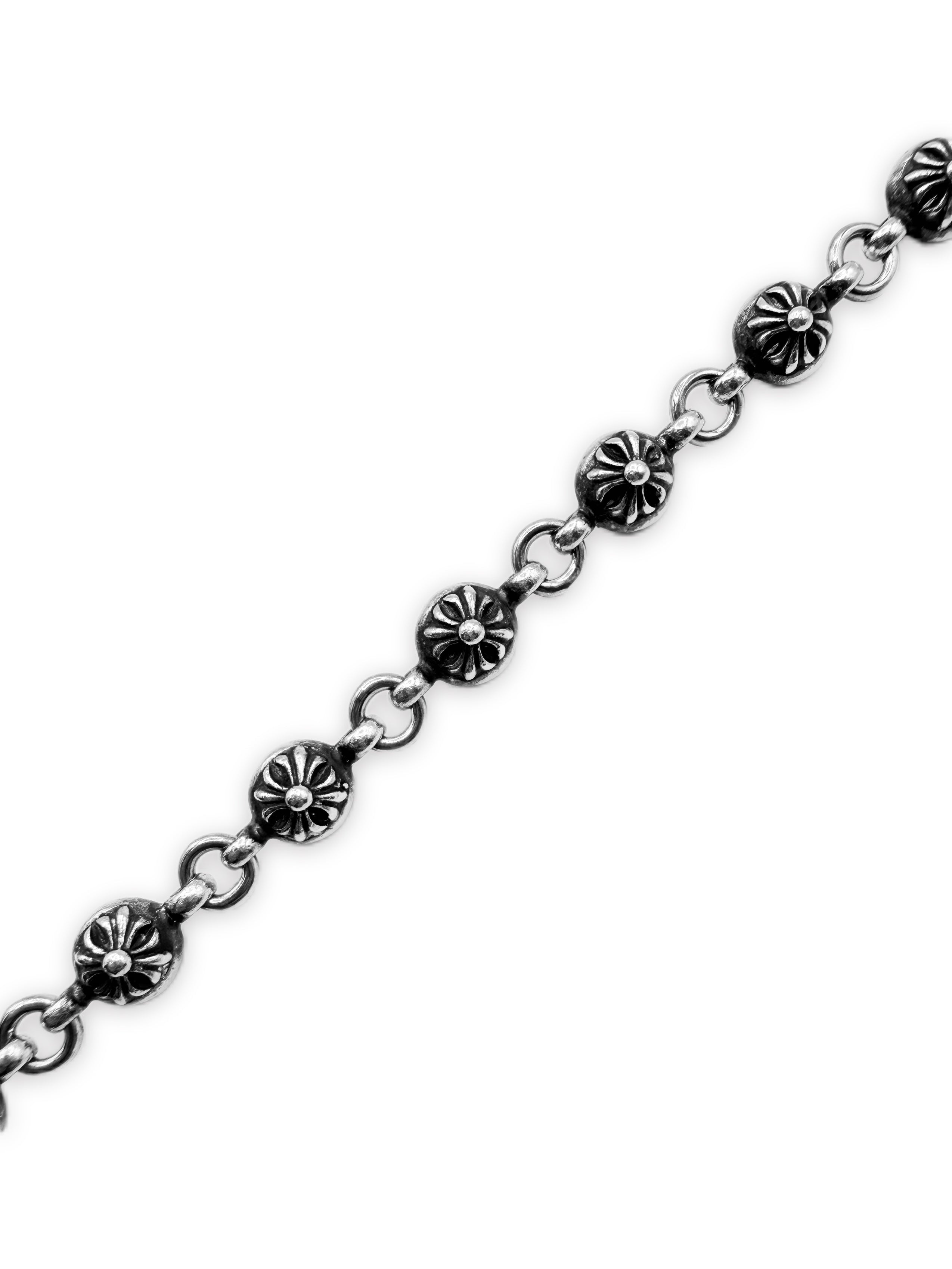 Chrome Hearts 36 link Cross Ball XL Double Lobster Clasp Silver Wallet Chain