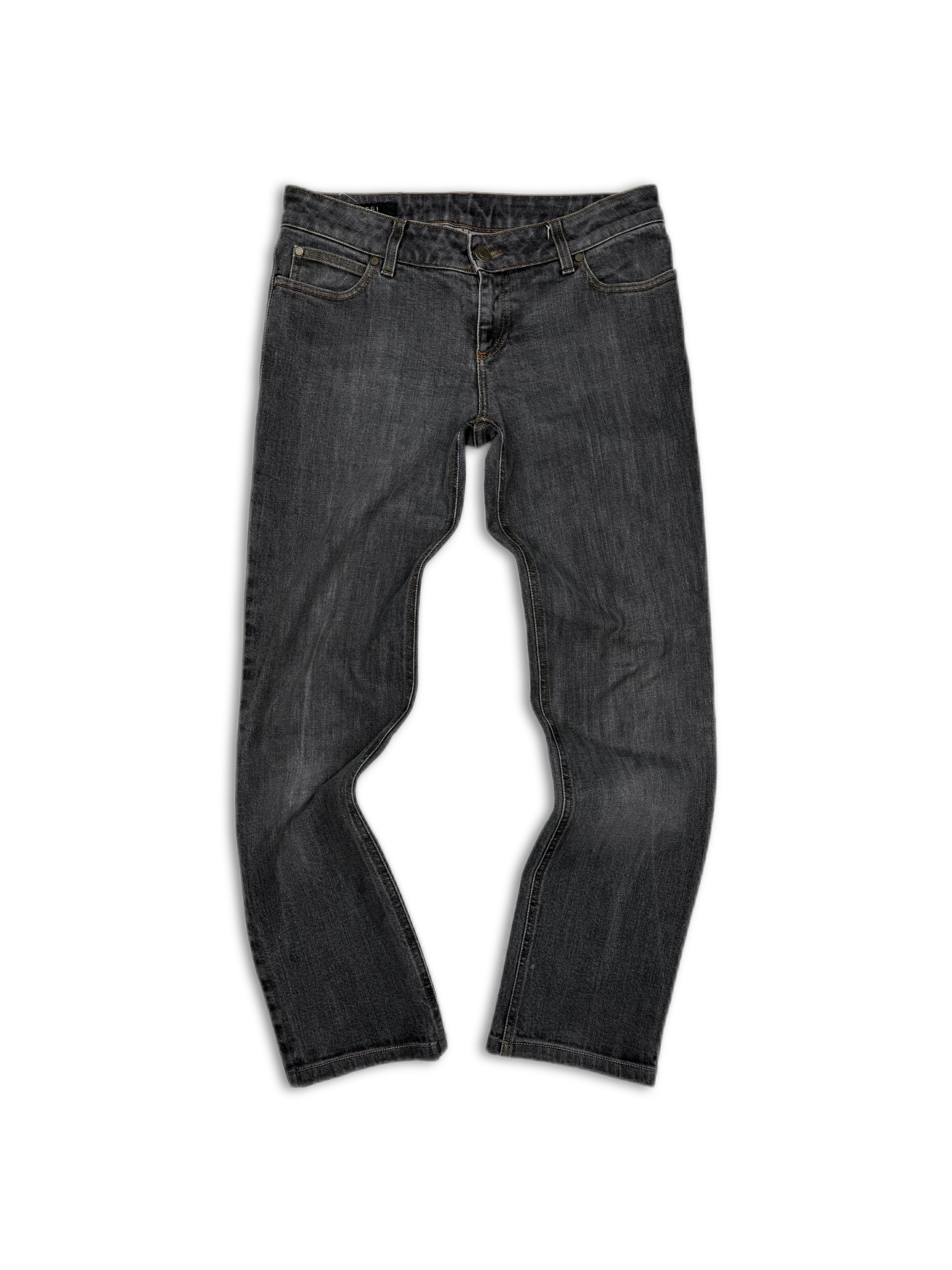 00s Gucci by Tom Ford Grey Ash Wash Contrast Stitch Denim