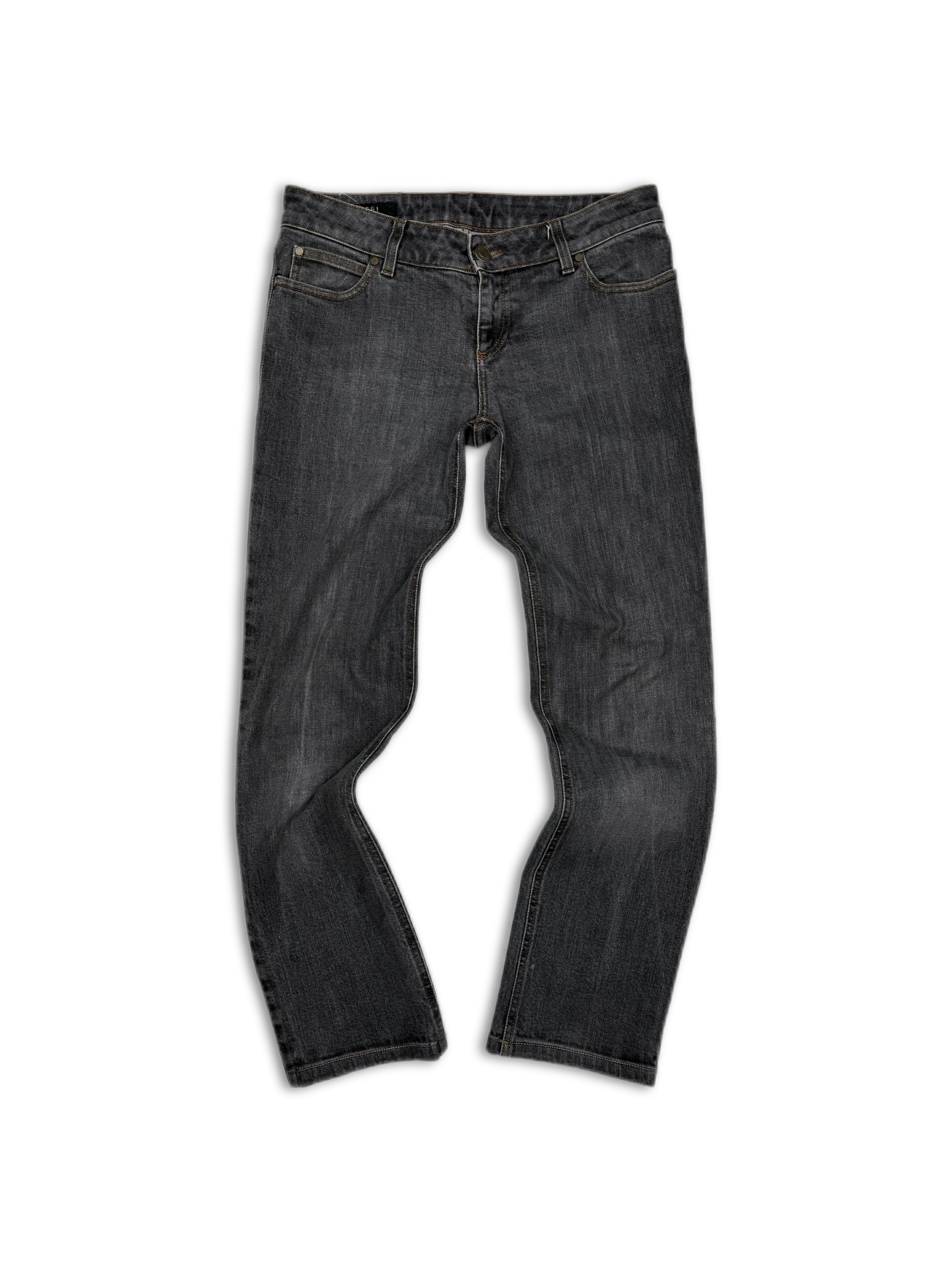 00s Gucci by Tom Ford Grey Ash Wash Contrast Stitch Denim