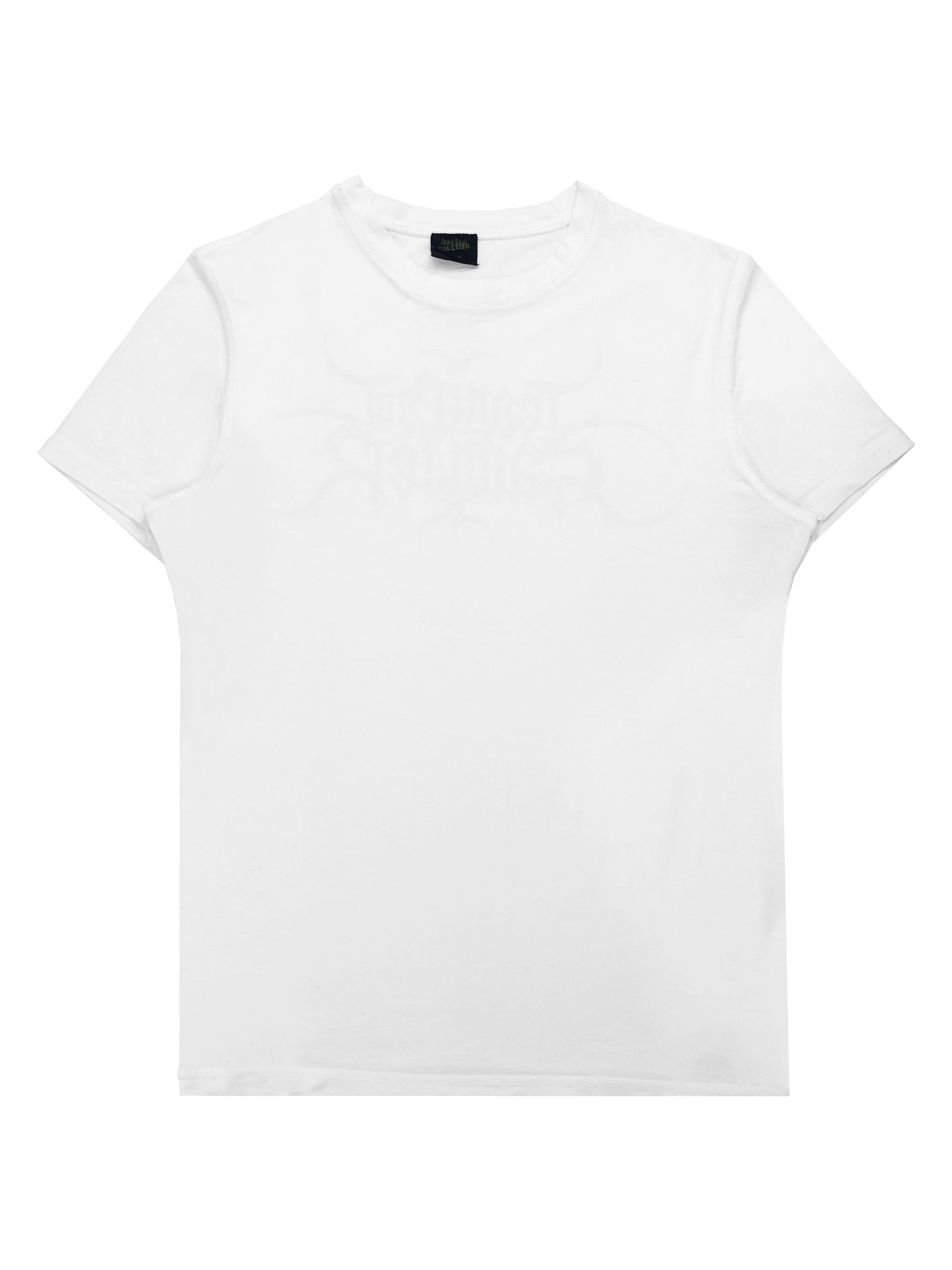 SS00 Jean Paul Gaultier Gothic Metal Logo White T-Shirt