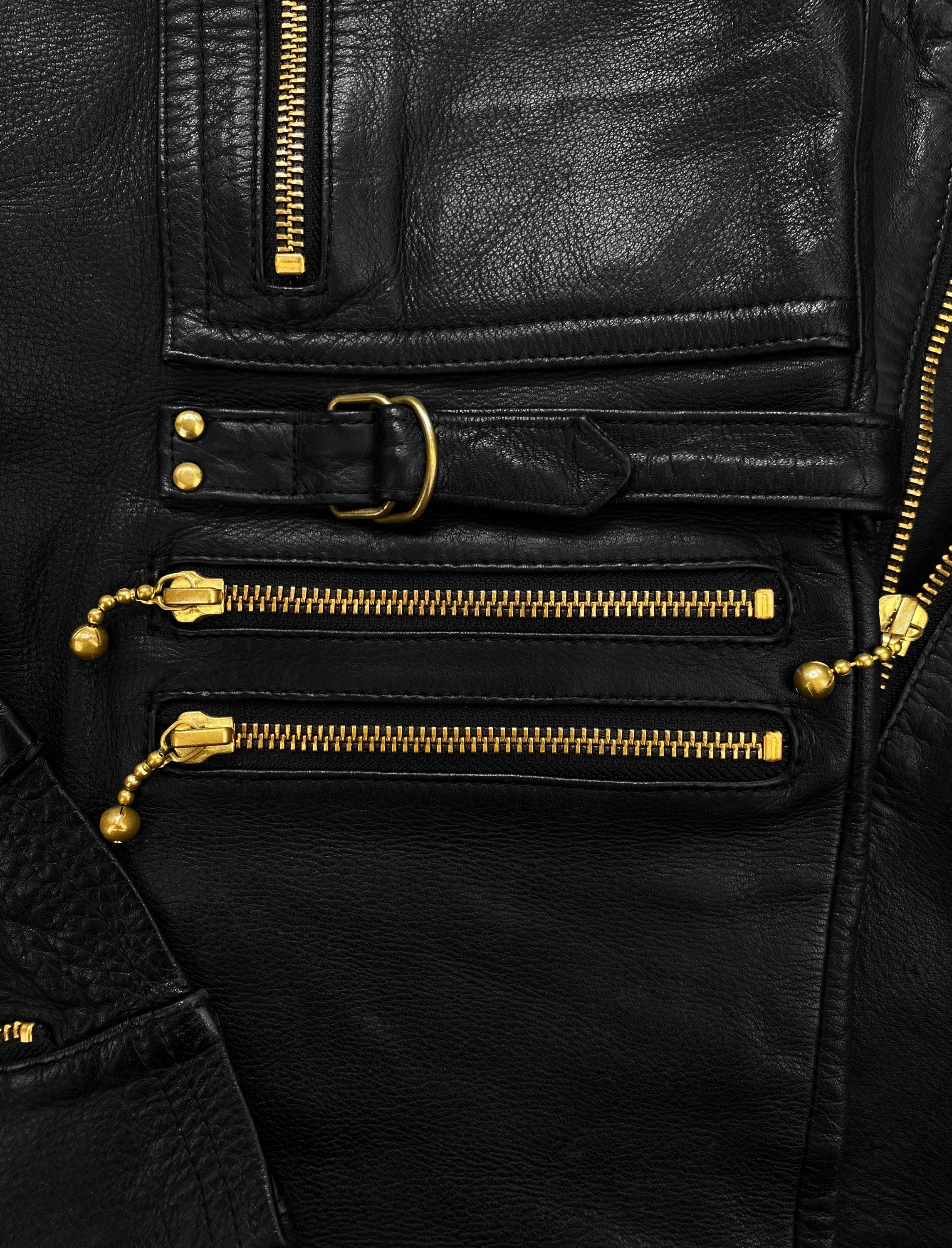 Blackmeans Leather Moto Riders Metallic D-Ring Biker Pants