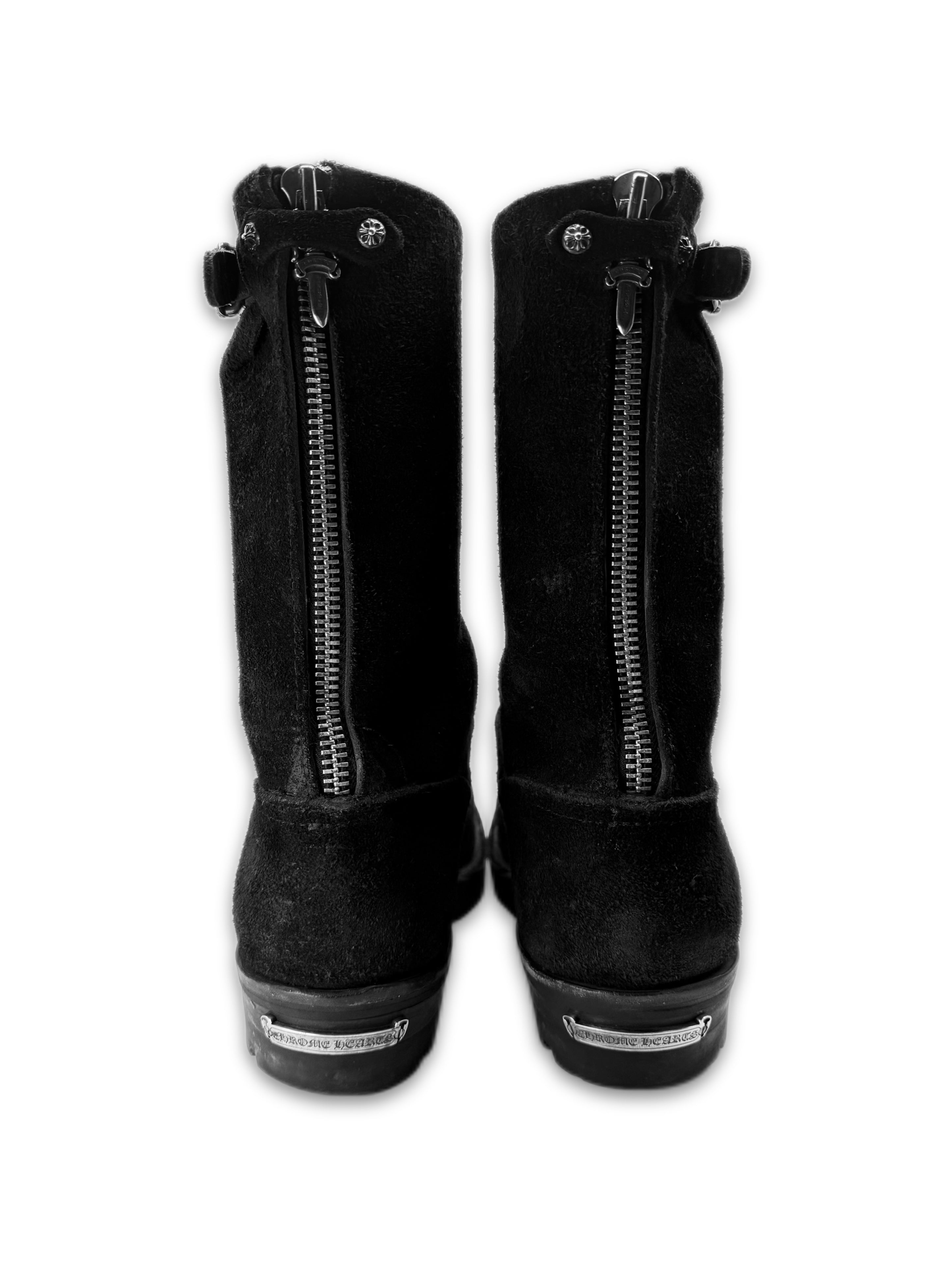 Chrome Hearts x Wesco Back Dagger Zip Gunslinger Suede Boots