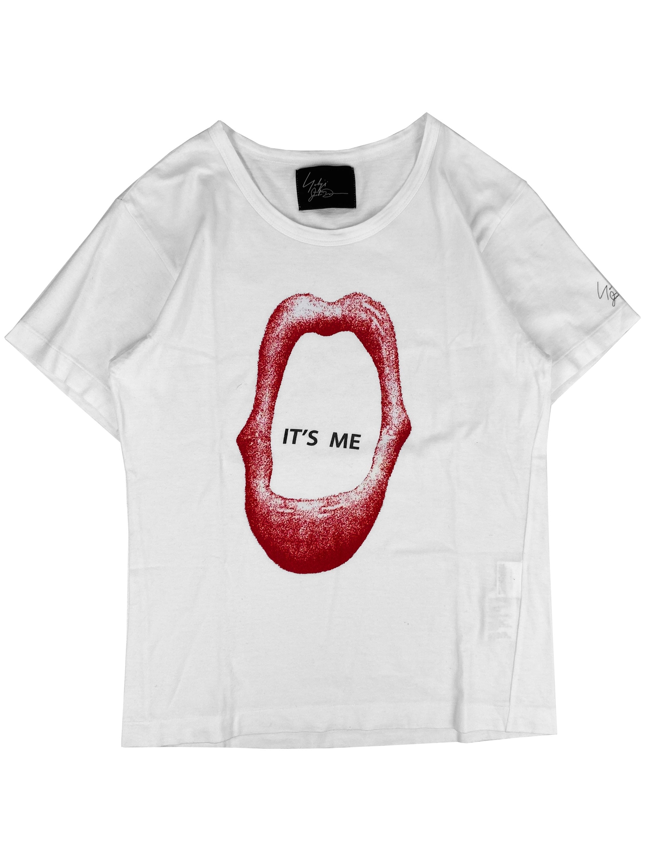 Yohji Yamamoto ‘It’s Me’ Red Lips White Graphic T-Shirt