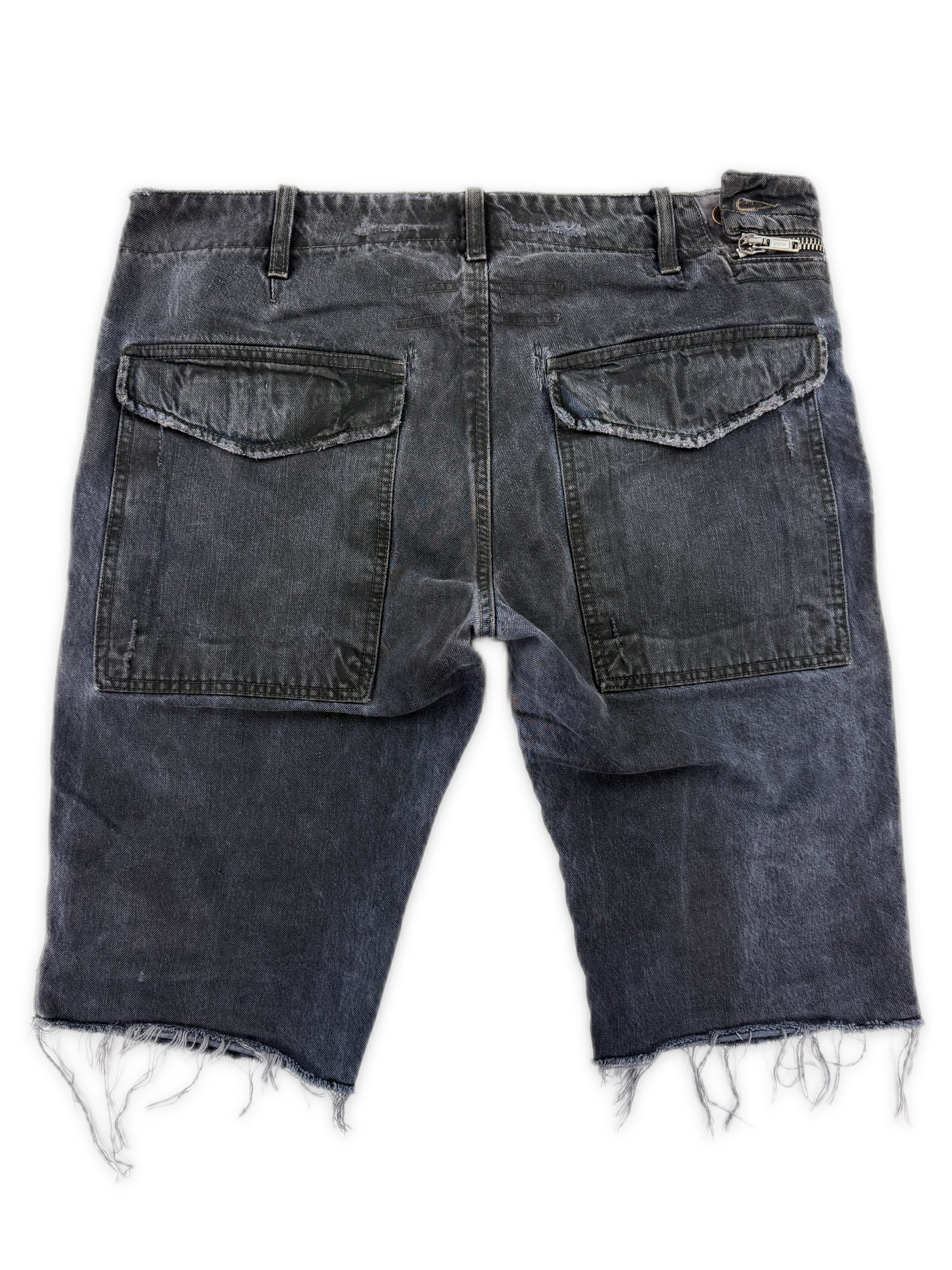 AW06 Rick Owens ‘Aircut’ DRKSHDW Black Double Layer Shorts